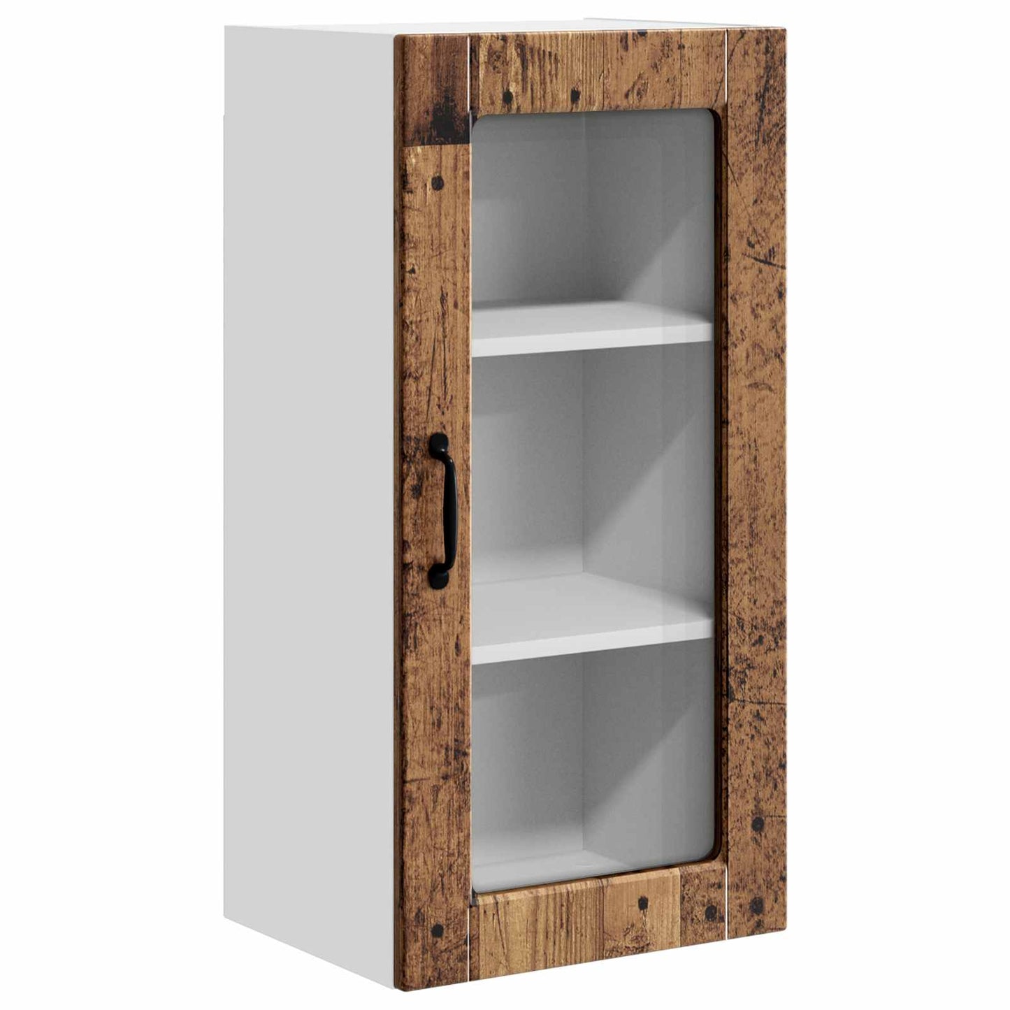 Fali üveges szekrény LUCCA Antik Fa 40 x 31 x 80 cm Szerelt Fa
