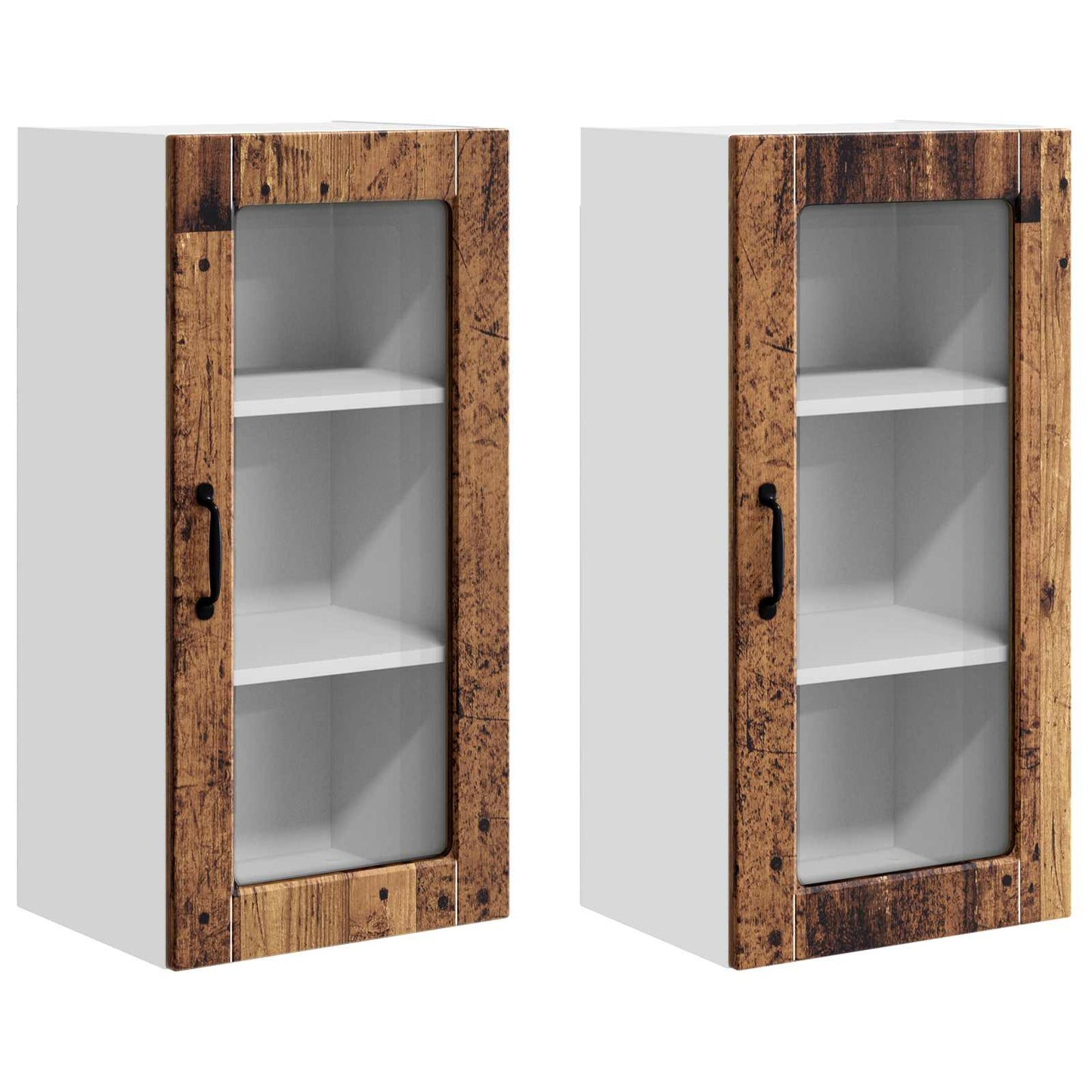 Fali üveges szekrény LUCCA 2 pcs Antik Fa 40 x 31 x 80 cm