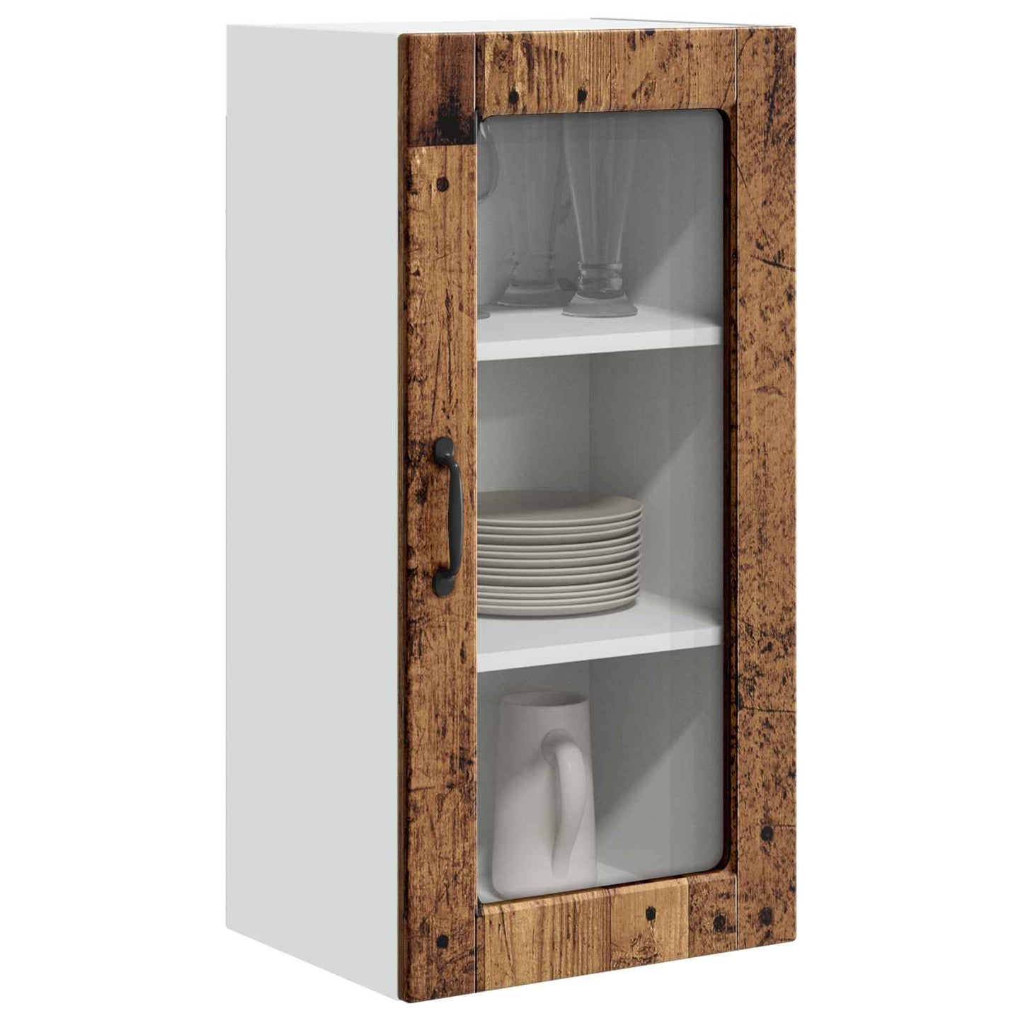 Fali üveges szekrény LUCCA 2 pcs Antik Fa 40 x 31 x 80 cm