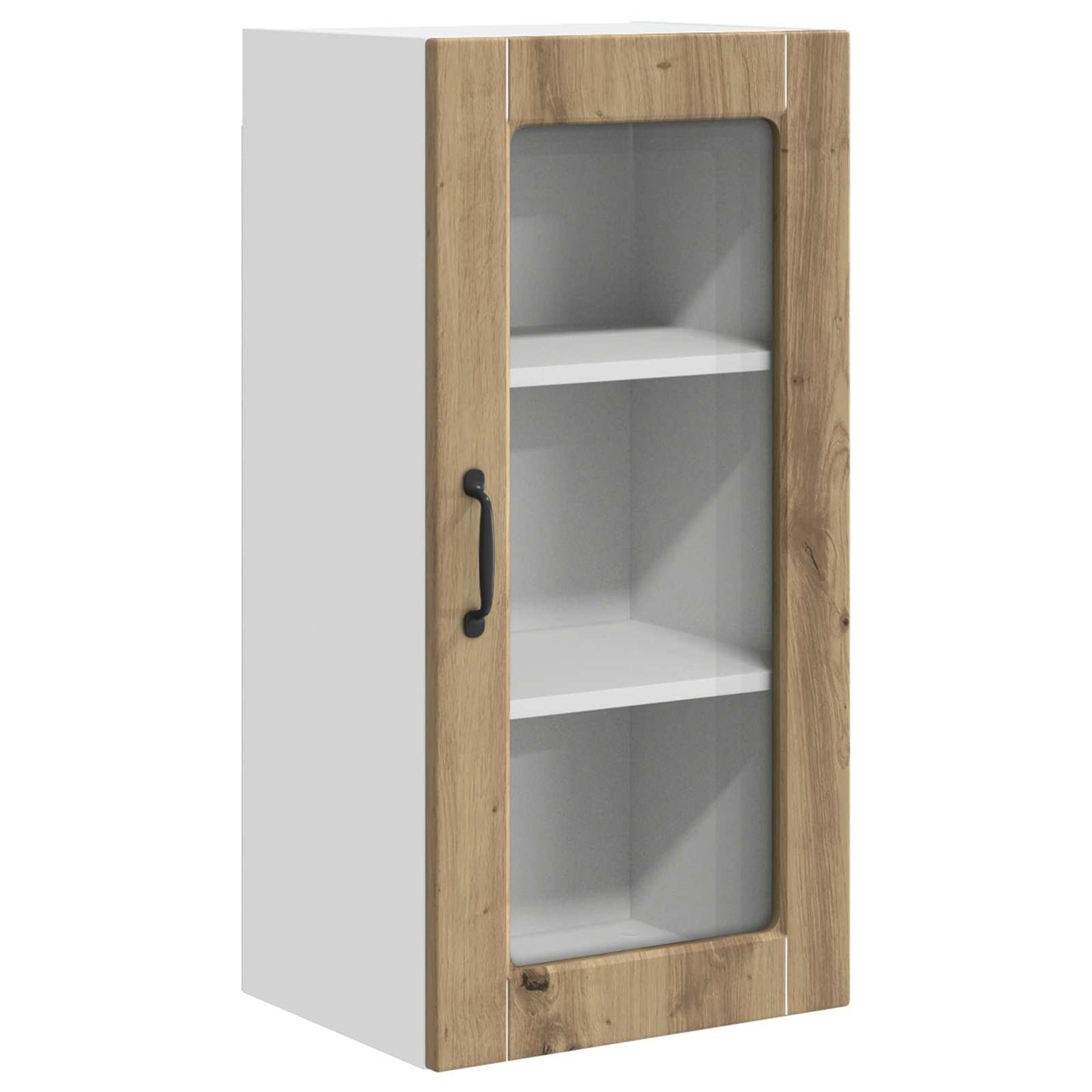 Fali üveges szekrény LUCCA Kézműves Tölgy 40 x 31 x 80 cm