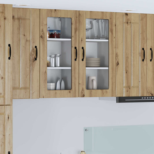 Fali üveges szekrény LUCCA 2 pcs Kézműves Tölgy 40 x 31 x 80 cm