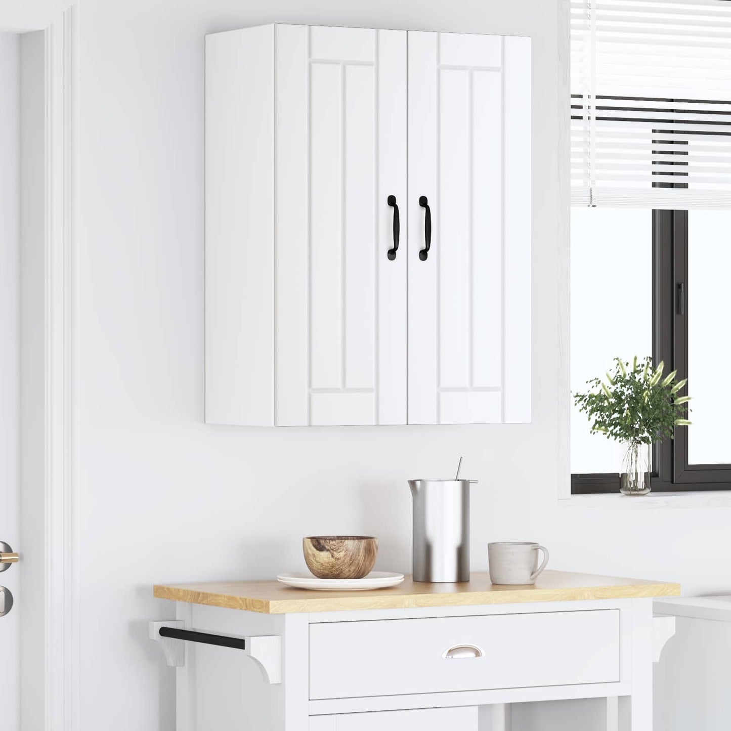 Fali Szekrény LUCCA 2 pcs Fehér 30 x 31 x 80 cm Szerelt Fa