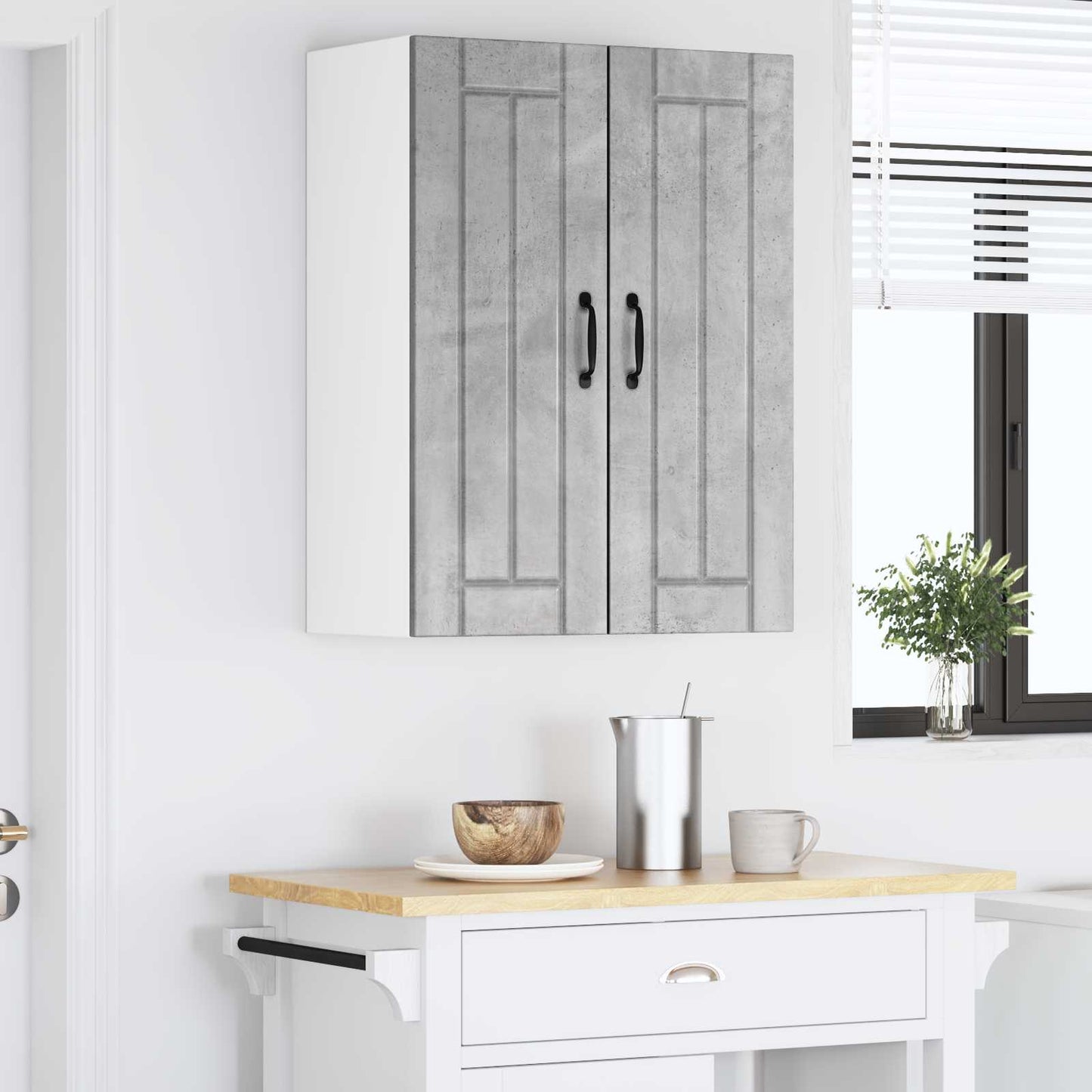 Fali Szekrény LUCCA 2 pcs Betonszürke 30 x 31 x 80 cm