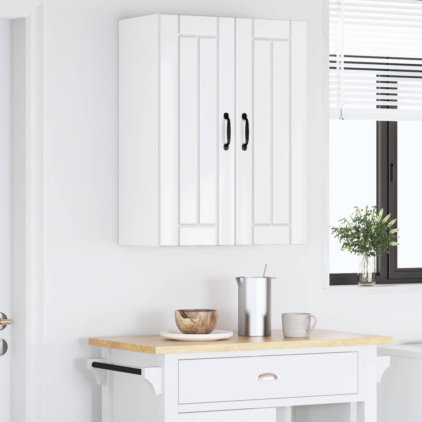 Fali Szekrény LUCCA 2 pcs Magasfényű Fehér 30 x 31 x 80 cm