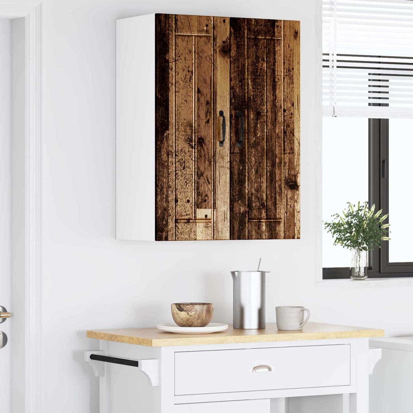 Fali Szekrény LUCCA 2 pcs Antik Fa 30 x 31 x 80 cm Szerelt Fa