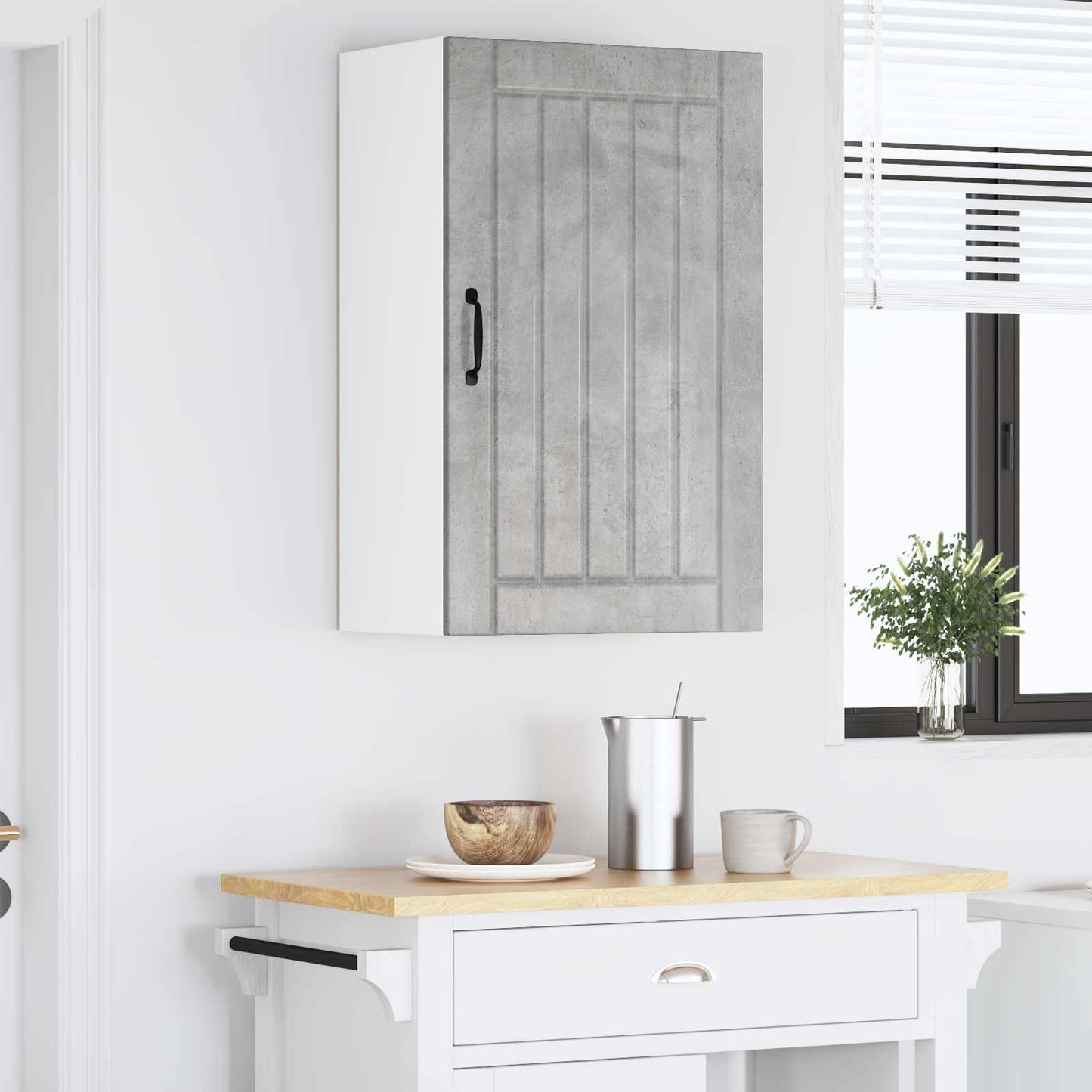 Fali Szekrény LUCCA Betonszürke 50 x 31 x 80 cm Szerelt Fa