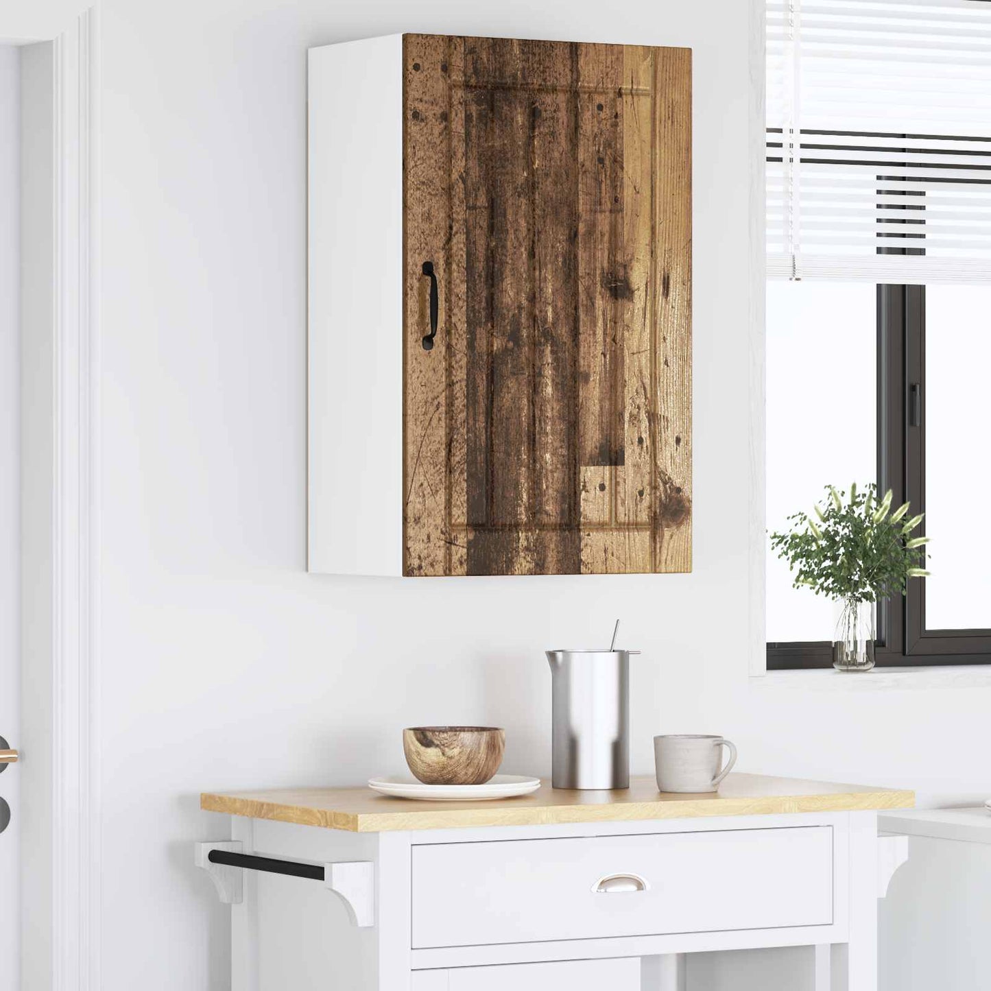 Fali Szekrény LUCCA Antik Fa 50 x 31 x 80 cm Szerelt Fa