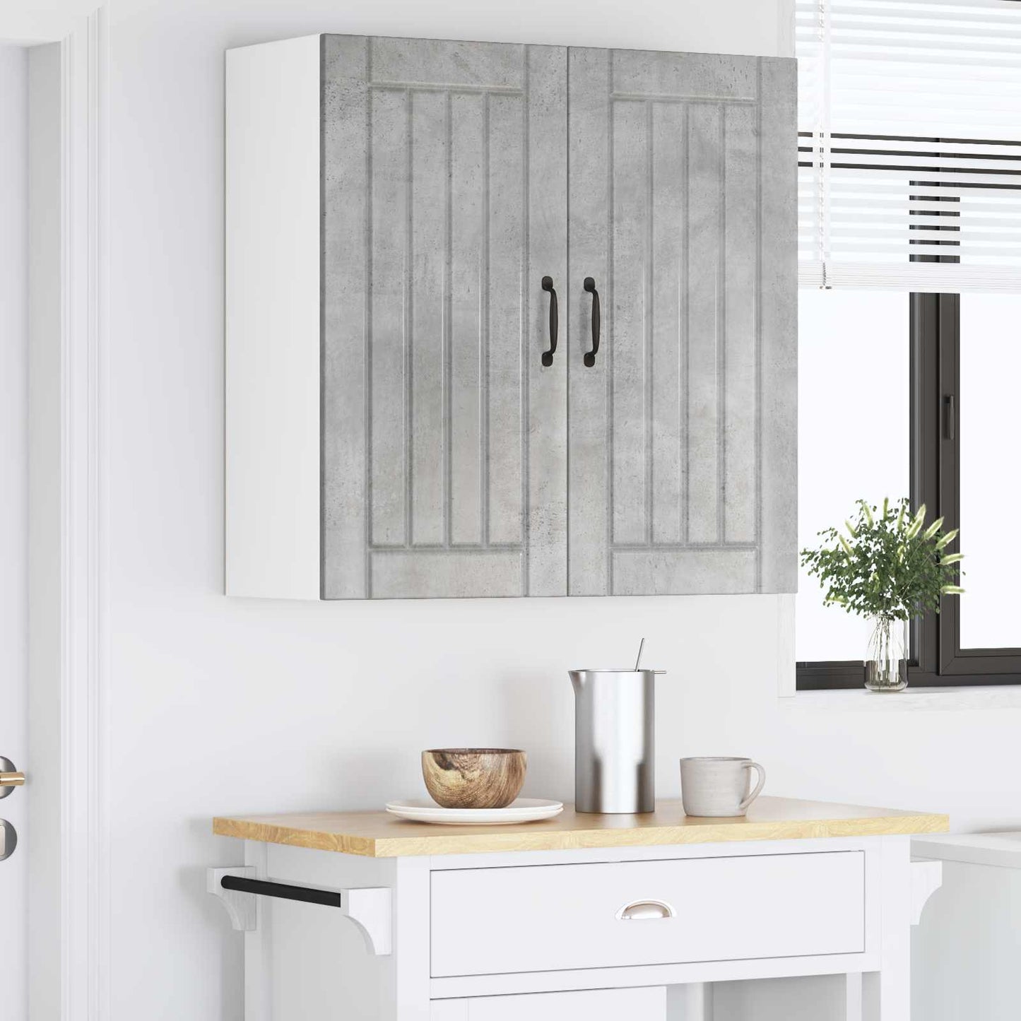 Fali Szekrény LUCCA Betonszürke 80 x 31 x 80 cm Szerelt Fa