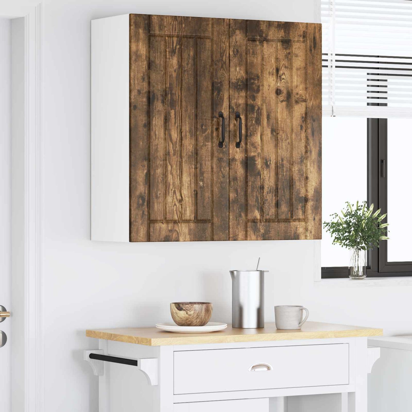 Fali Szekrény LUCCA Füstös Tölgy 80 x 31 x 80 cm Szerelt Fa