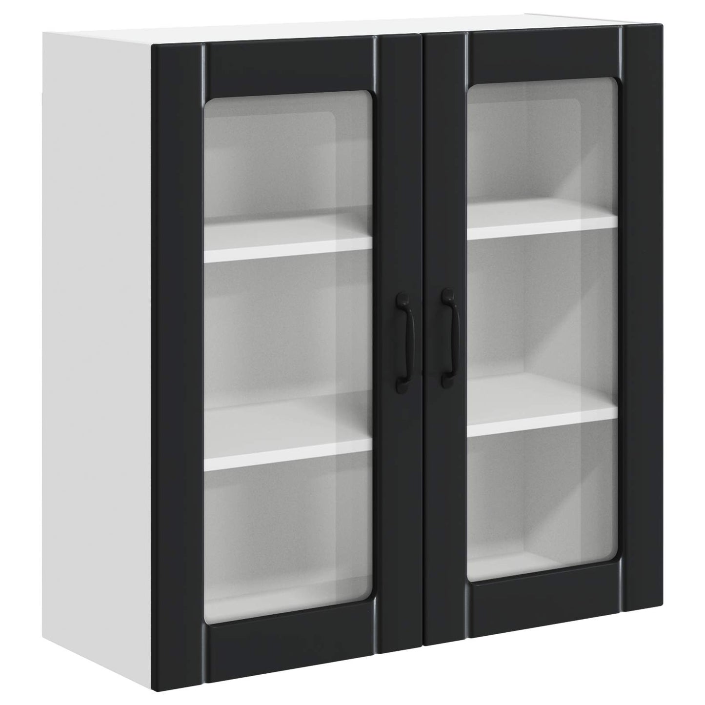 Fali üveges szekrény LUCCA Fekete 80 x 31 x 80 cm Szerelt Fa