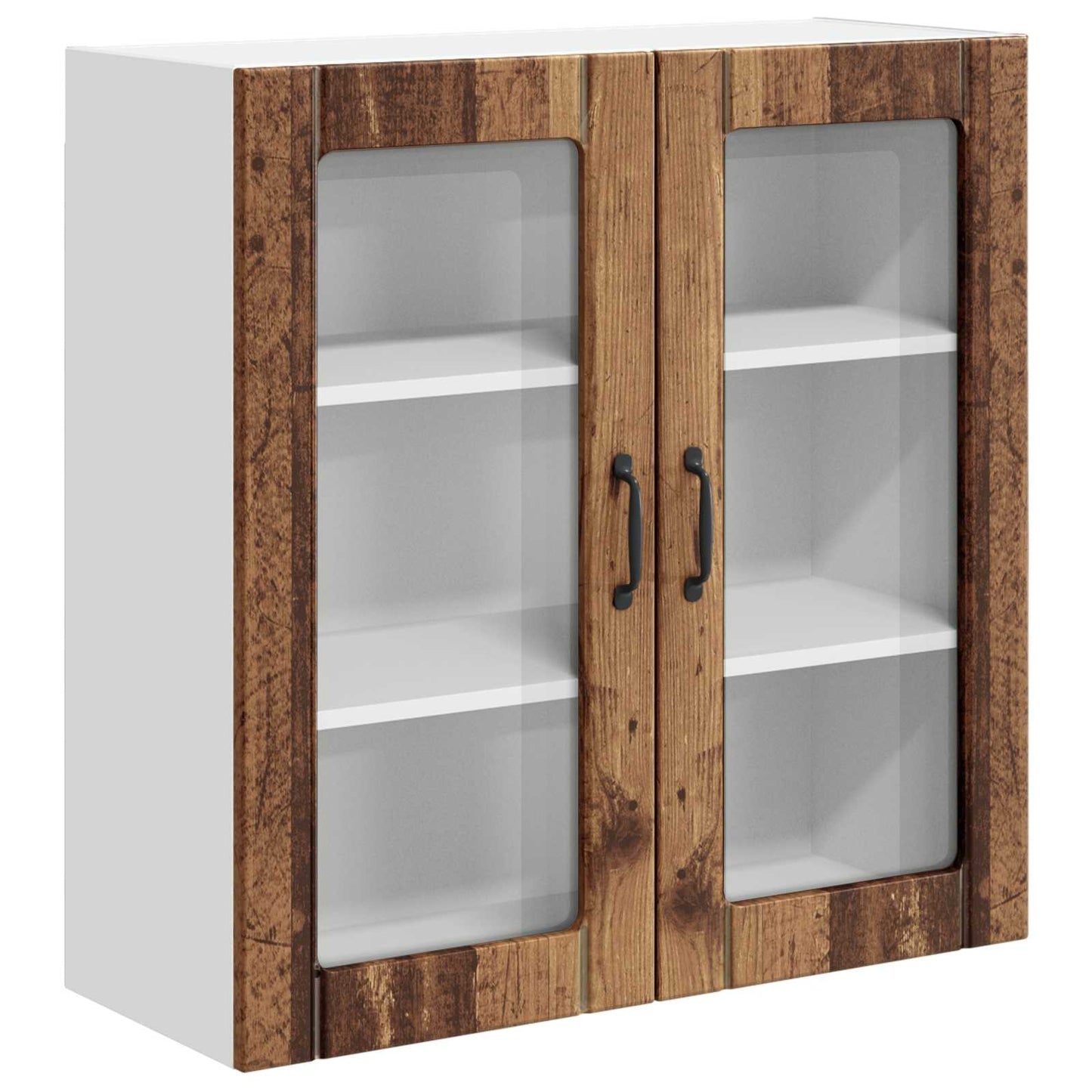 Fali üveges szekrény LUCCA Antik Fa 80 x 31 x 80 cm Szerelt Fa