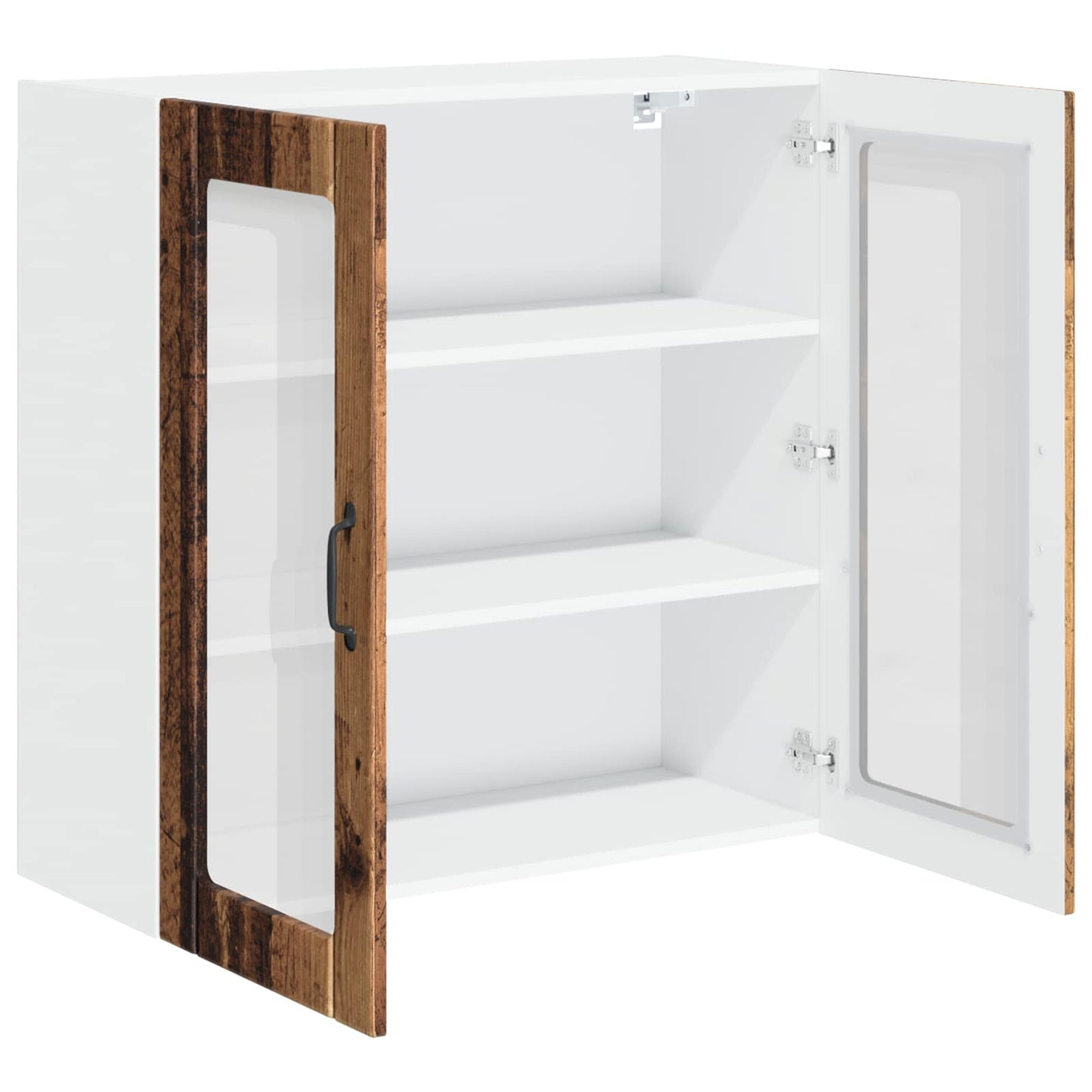 Fali üveges szekrény LUCCA Antik Fa 80 x 31 x 80 cm Szerelt Fa