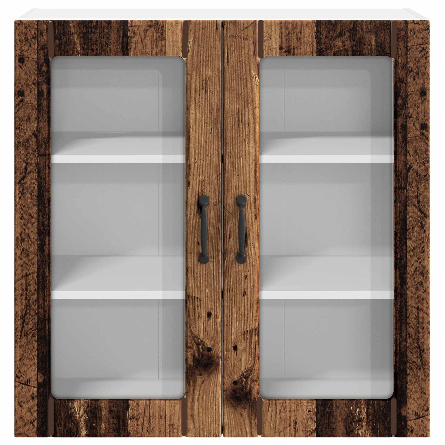 Fali üveges szekrény LUCCA Antik Fa 80 x 31 x 80 cm Szerelt Fa