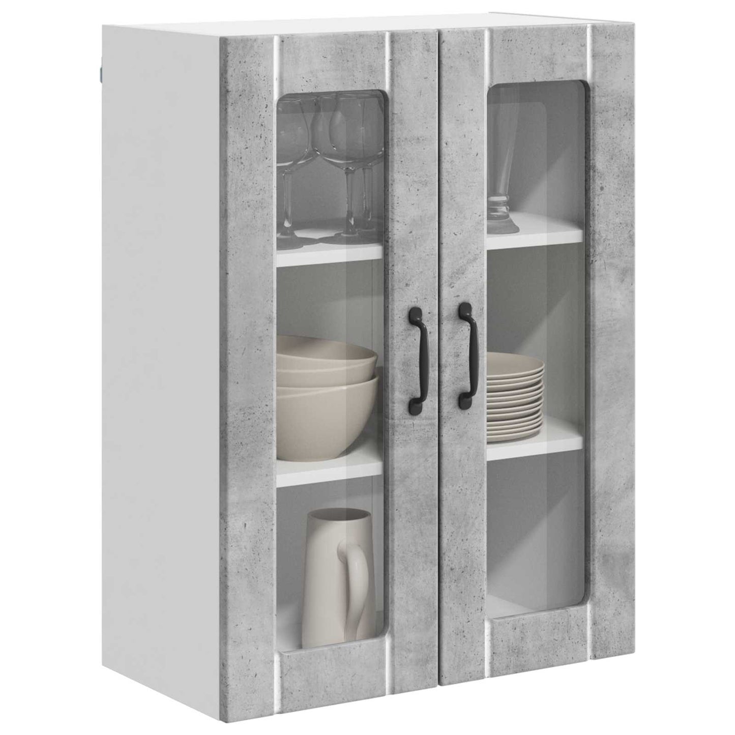 Fali üveges szekrény LUCCA Betonszürke 60 x 31 x 80 cm