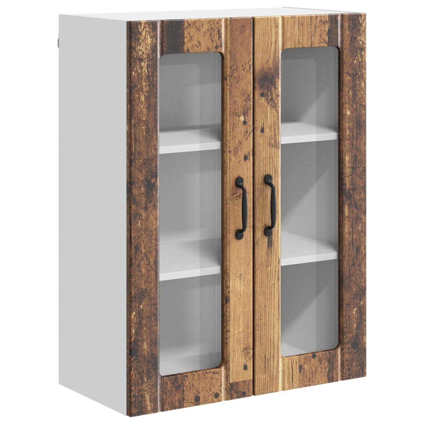 Fali üveges szekrény LUCCA Antik Fa 60 x 31 x 80 cm Szerelt Fa