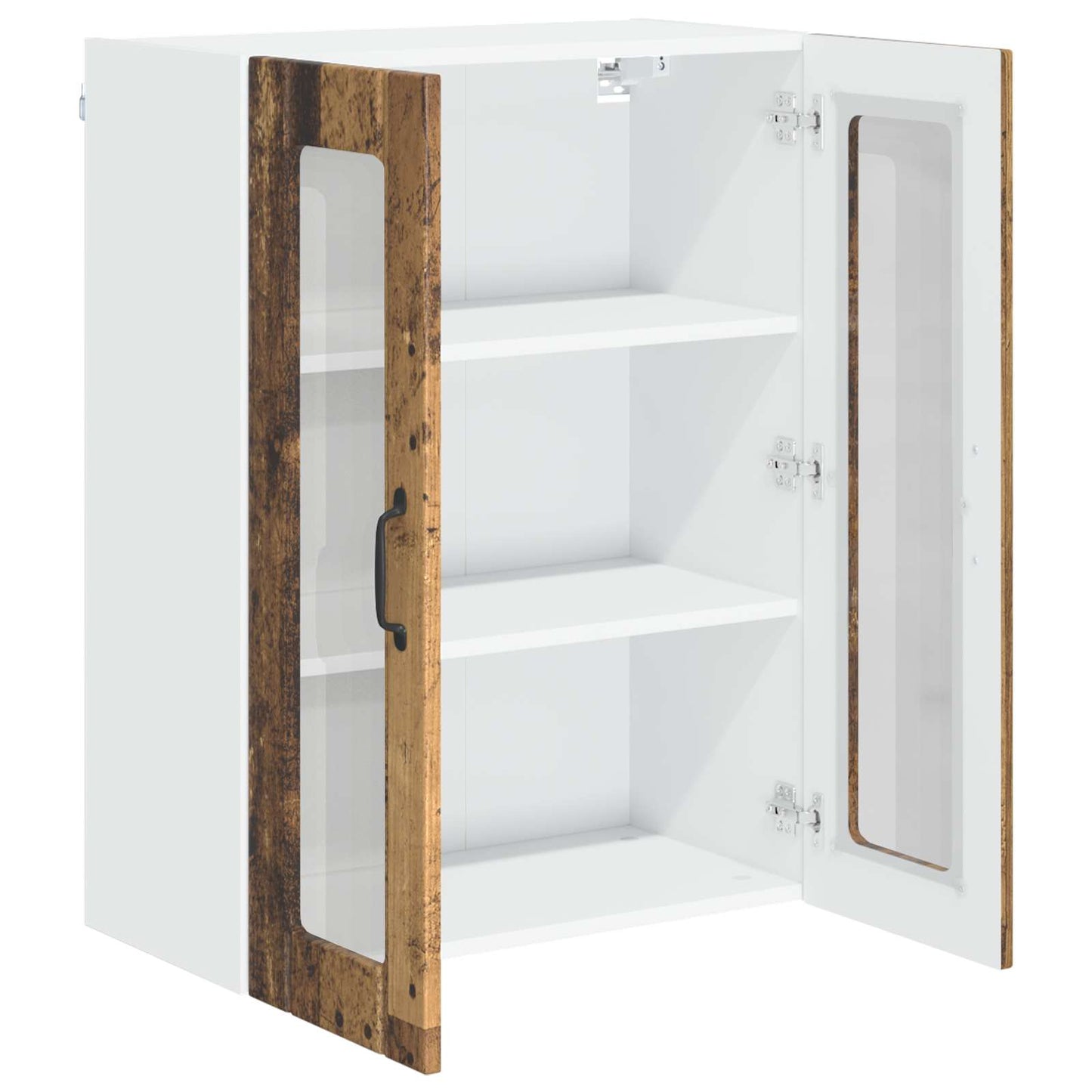 Fali üveges szekrény LUCCA Antik Fa 60 x 31 x 80 cm Szerelt Fa