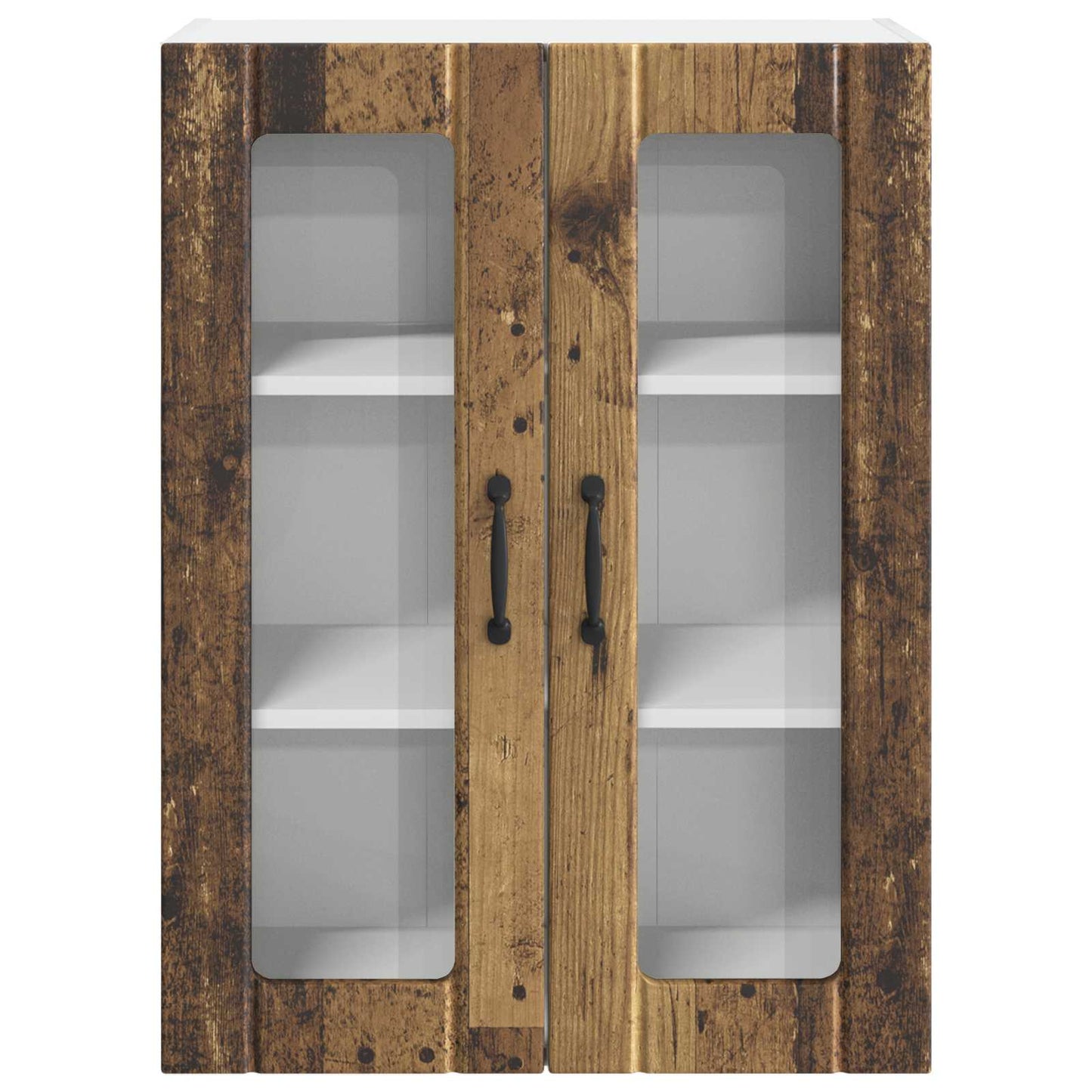 Fali üveges szekrény LUCCA Antik Fa 60 x 31 x 80 cm Szerelt Fa