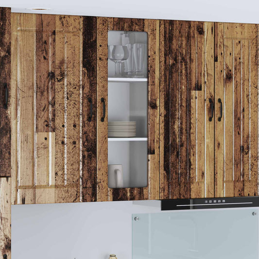 Fali üveges szekrény LUCCA Antik Fa 40 x 31 x 100 cm Szerelt Fa