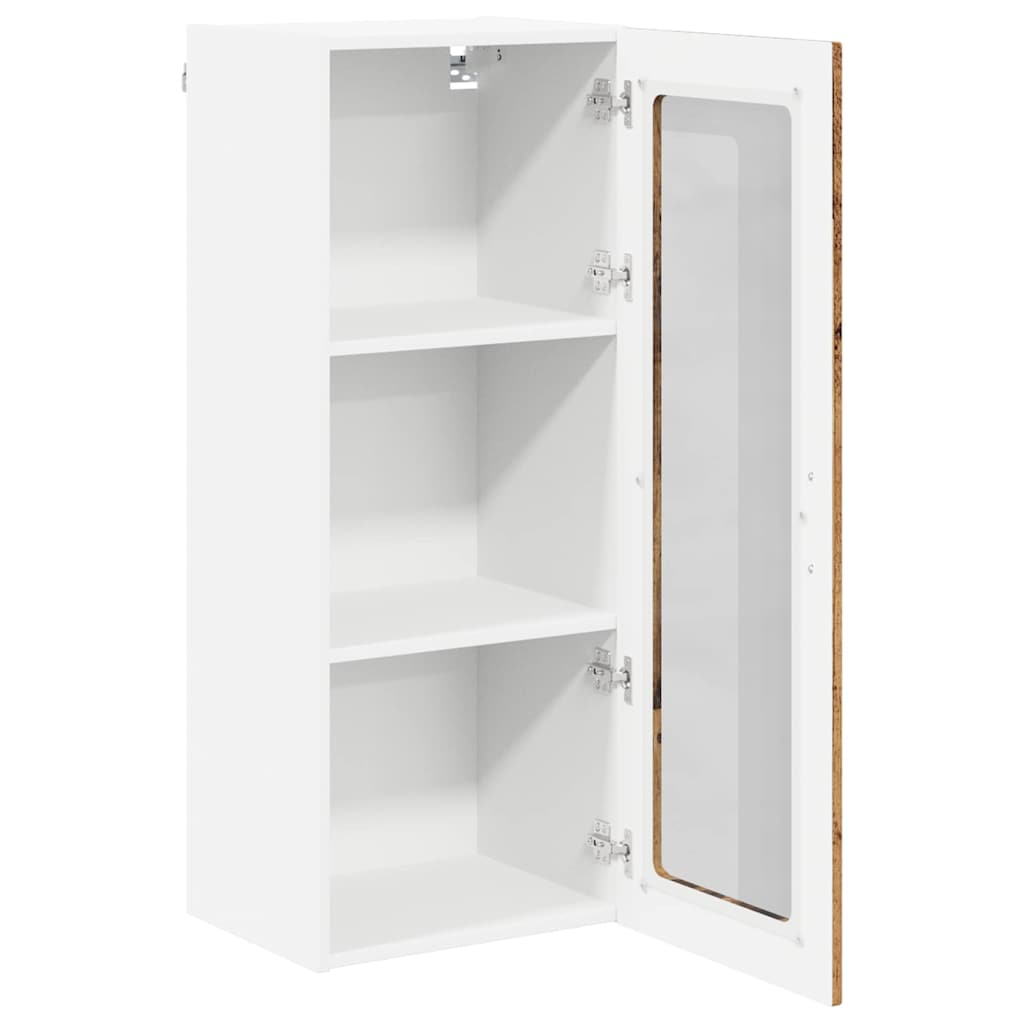 Fali üveges szekrény LUCCA Antik Fa 40 x 31 x 100 cm Szerelt Fa