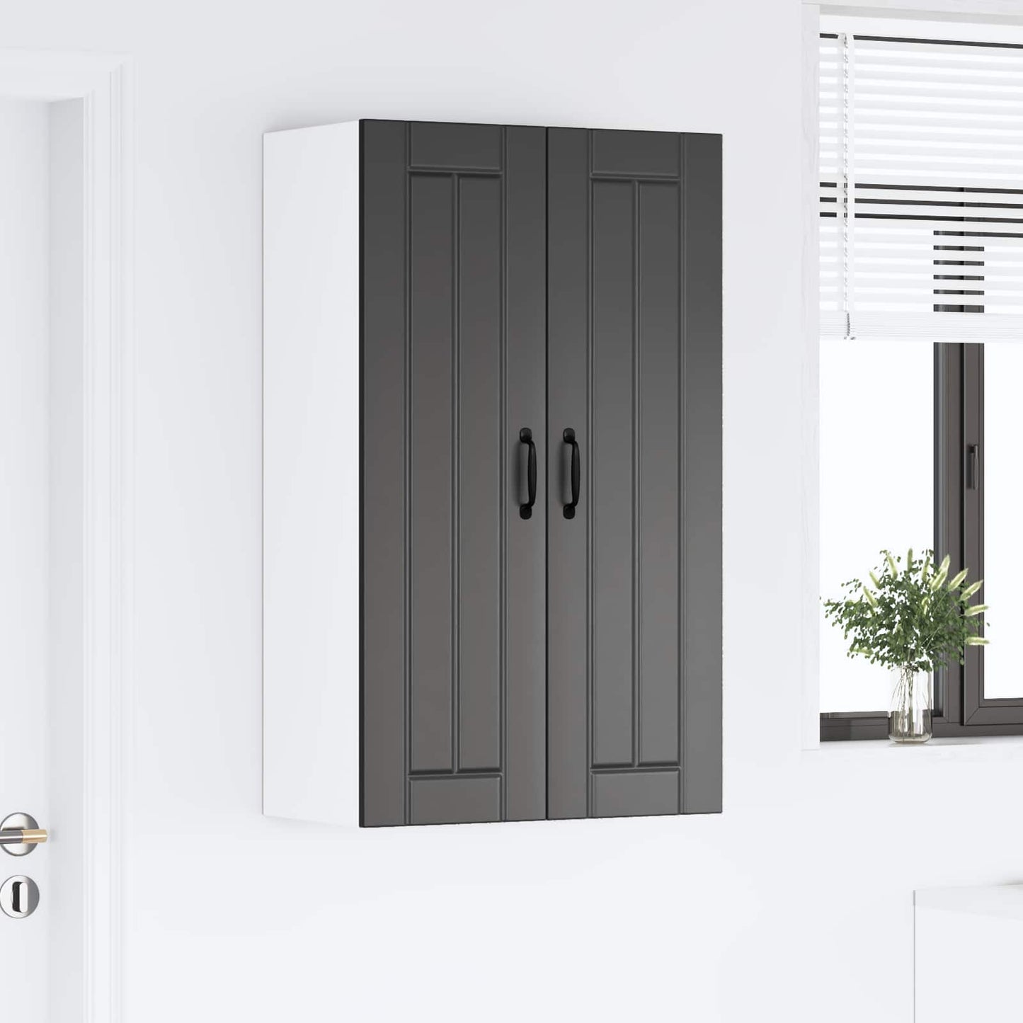 Fali Szekrény LUCCA Fekete 60 x 31 x 100 cm Szerelt Fa