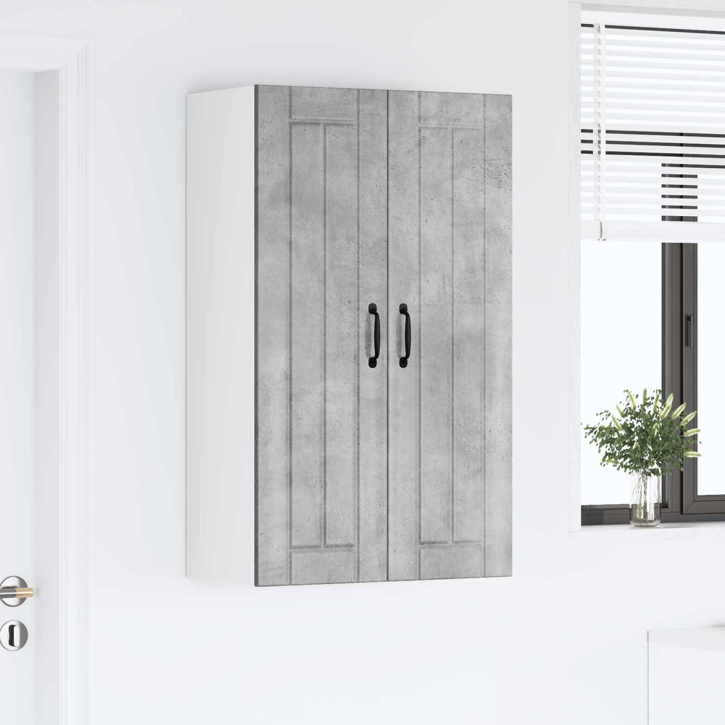 Fali Szekrény LUCCA Betonszürke 60 x 31 x 100 cm Szerelt Fa