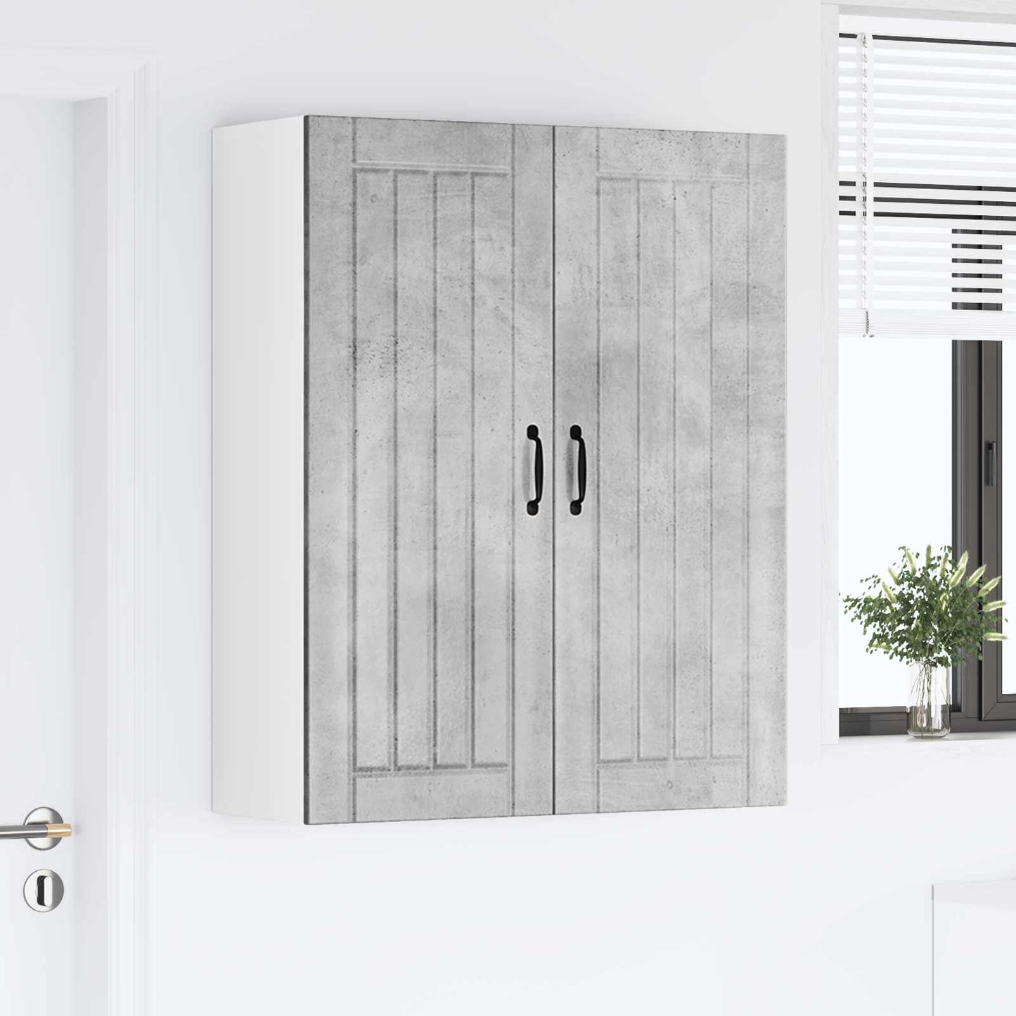 Fali Szekrény LUCCA Betonszürke 80 x 31 x 100 cm Szerelt Fa