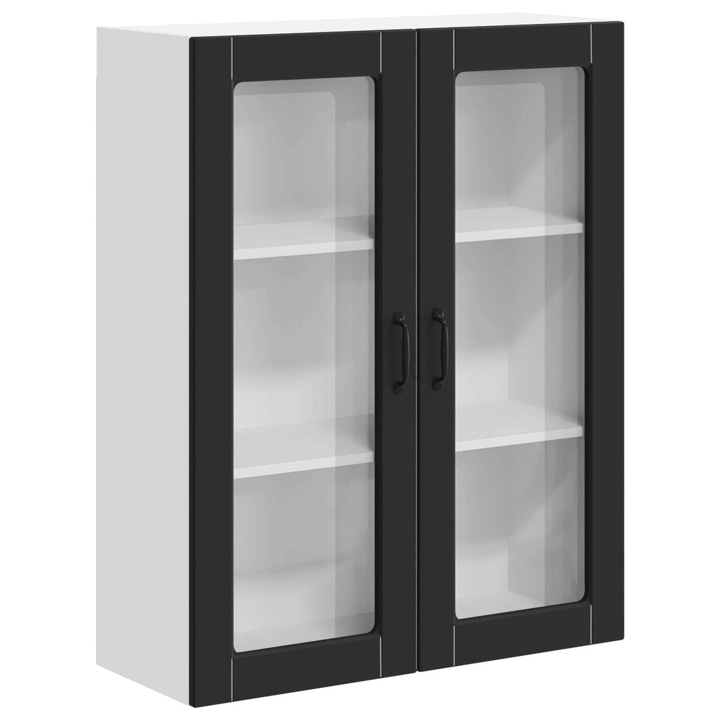 Fali üveges szekrény LUCCA Fekete 80 x 31 x 100 cm Szerelt Fa