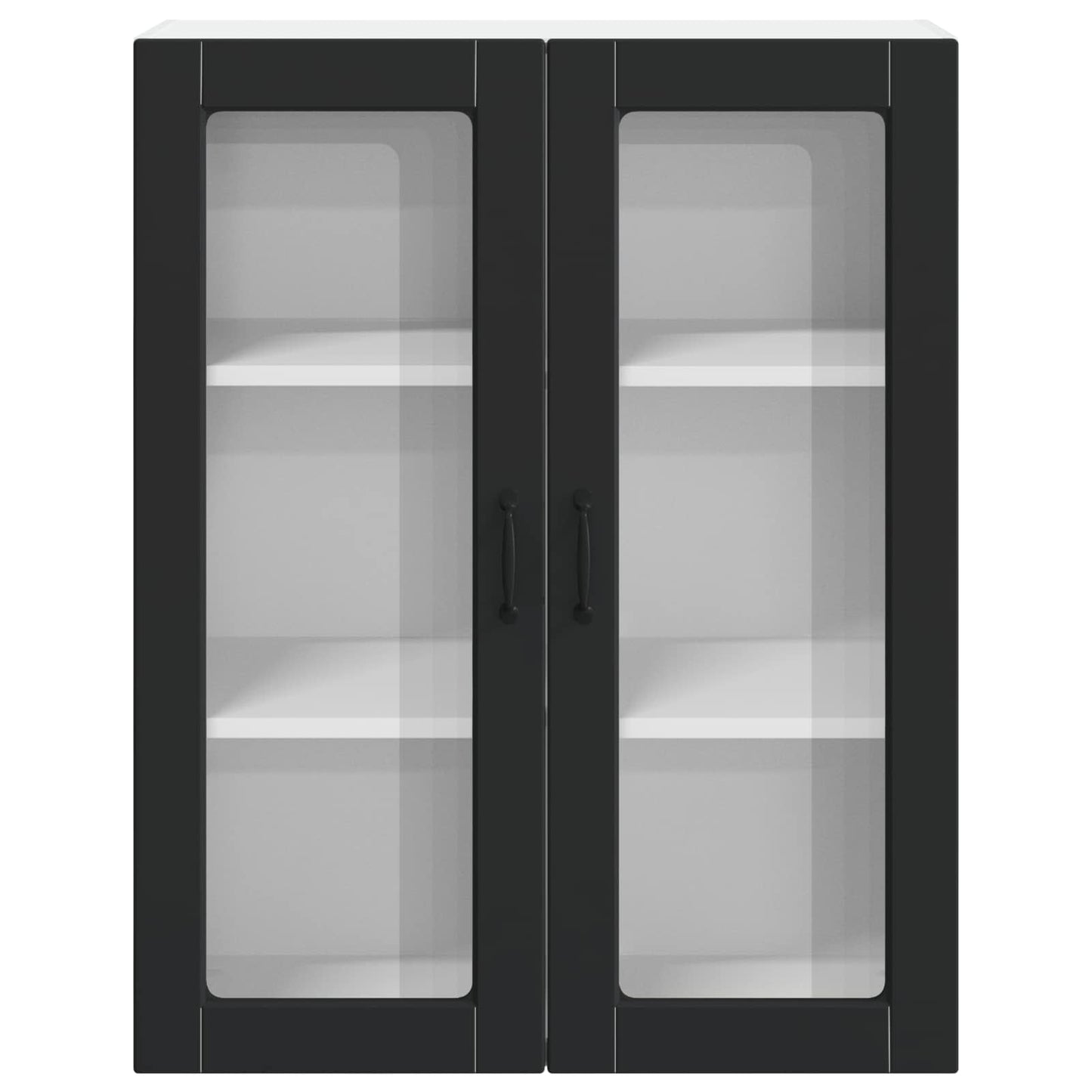 Fali üveges szekrény LUCCA Fekete 80 x 31 x 100 cm Szerelt Fa