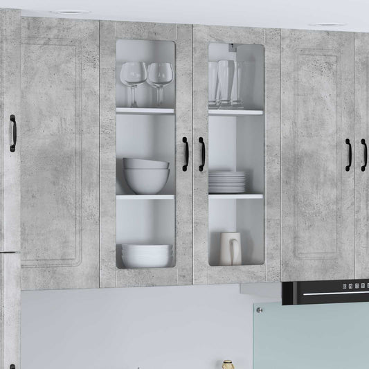 Fali üveges szekrény LUCCA Betonszürke 80 x 31 x 100 cm