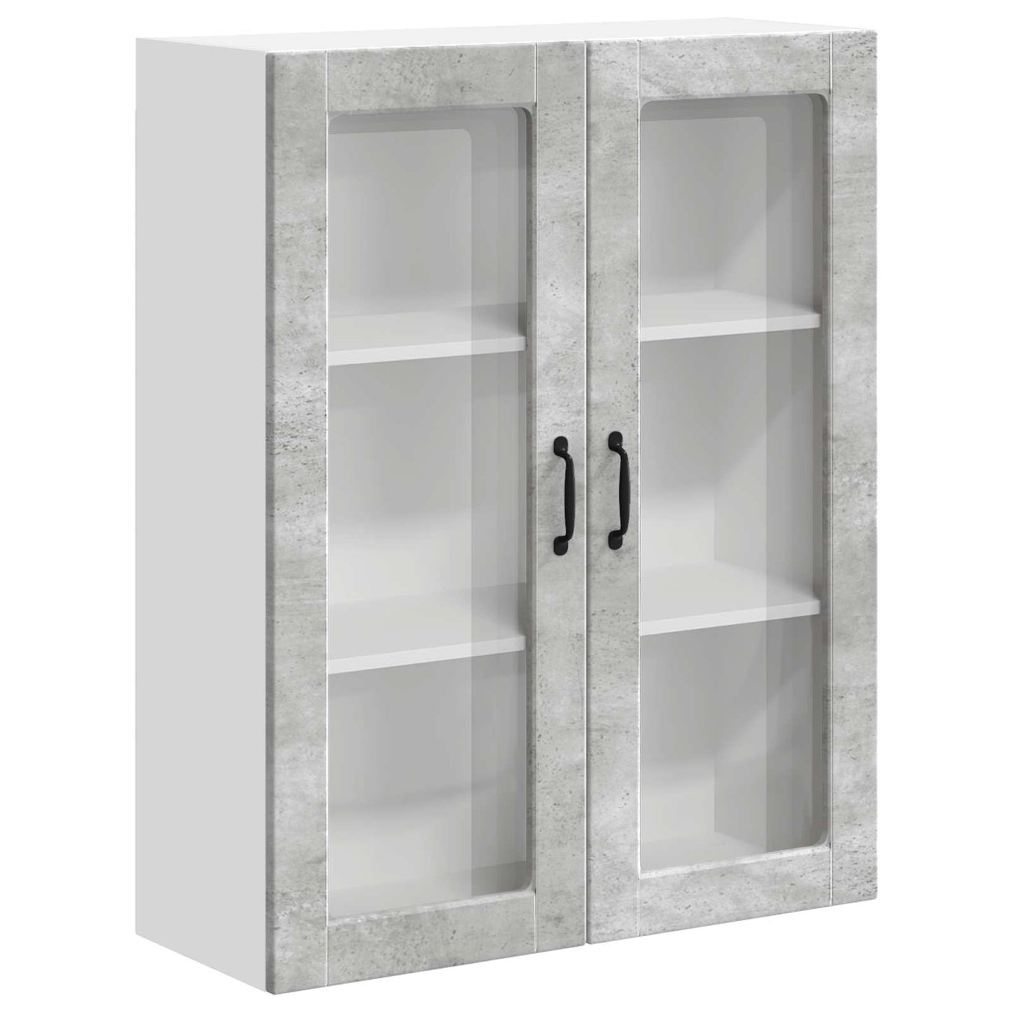 Fali üveges szekrény LUCCA Betonszürke 80 x 31 x 100 cm