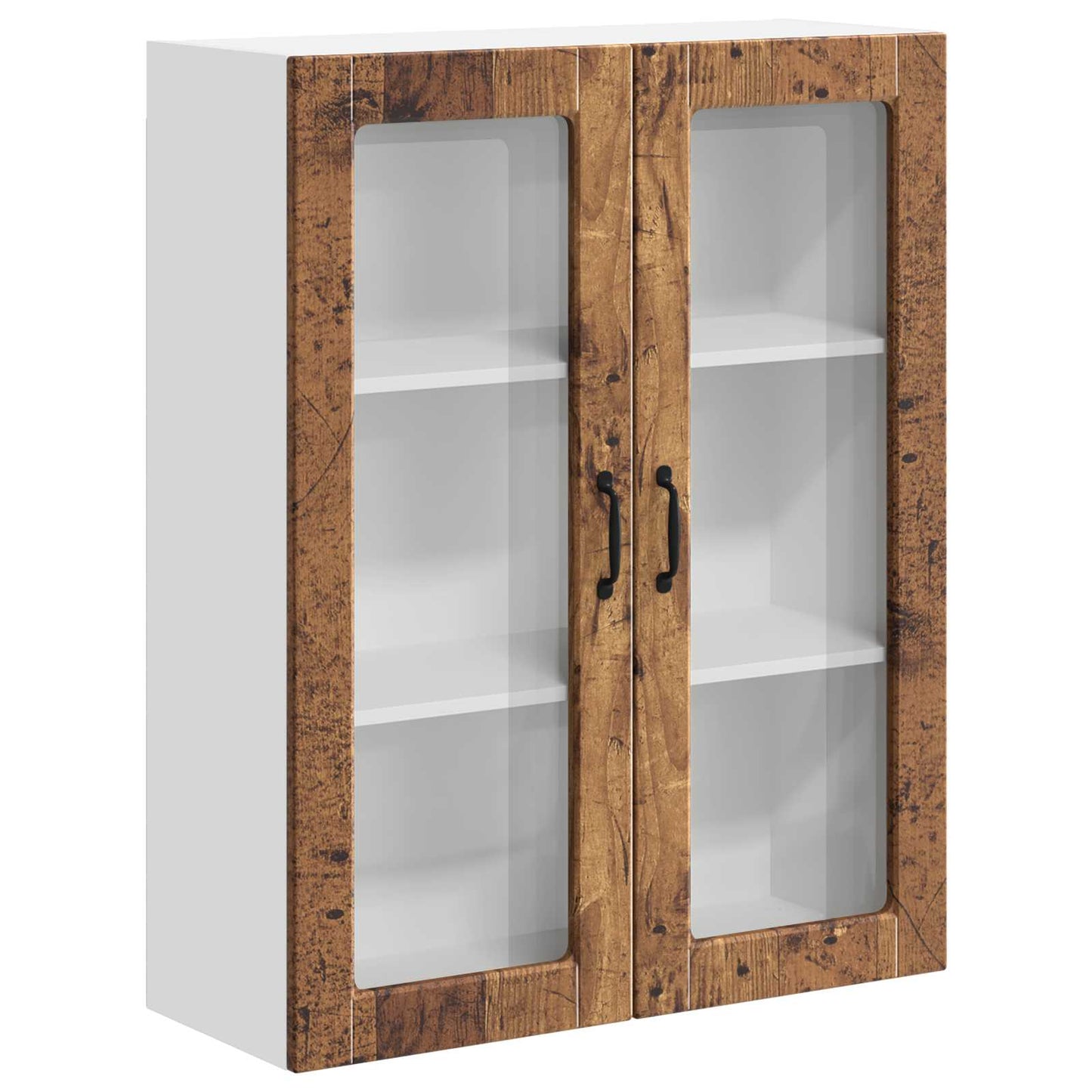 Fali üveges szekrény LUCCA Antik Fa 80 x 31 x 100 cm Szerelt Fa