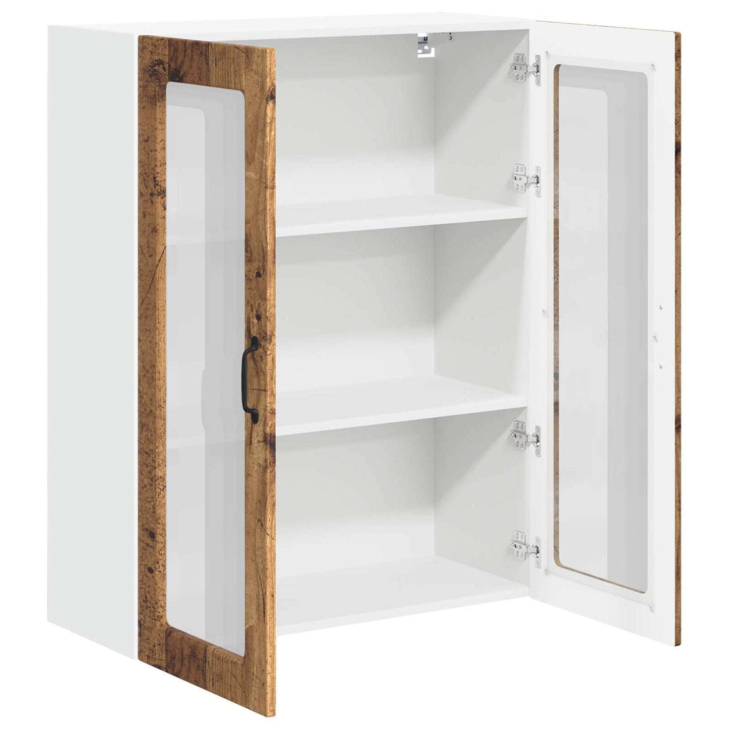 Fali üveges szekrény LUCCA Antik Fa 80 x 31 x 100 cm Szerelt Fa