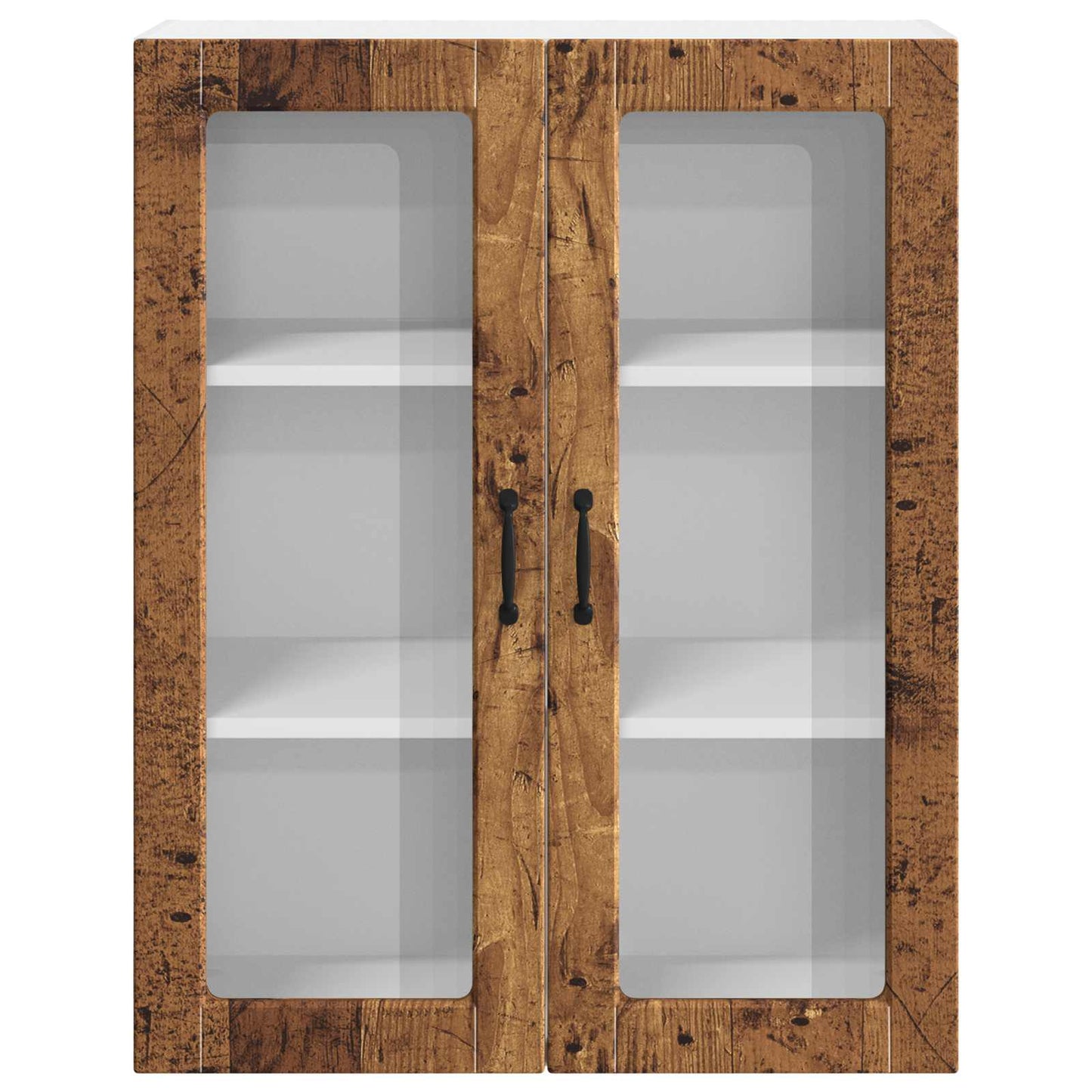 Fali üveges szekrény LUCCA Antik Fa 80 x 31 x 100 cm Szerelt Fa