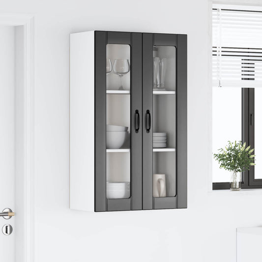 Fali üveges szekrény LUCCA Fekete 60 x 31 x 100 cm Szerelt Fa