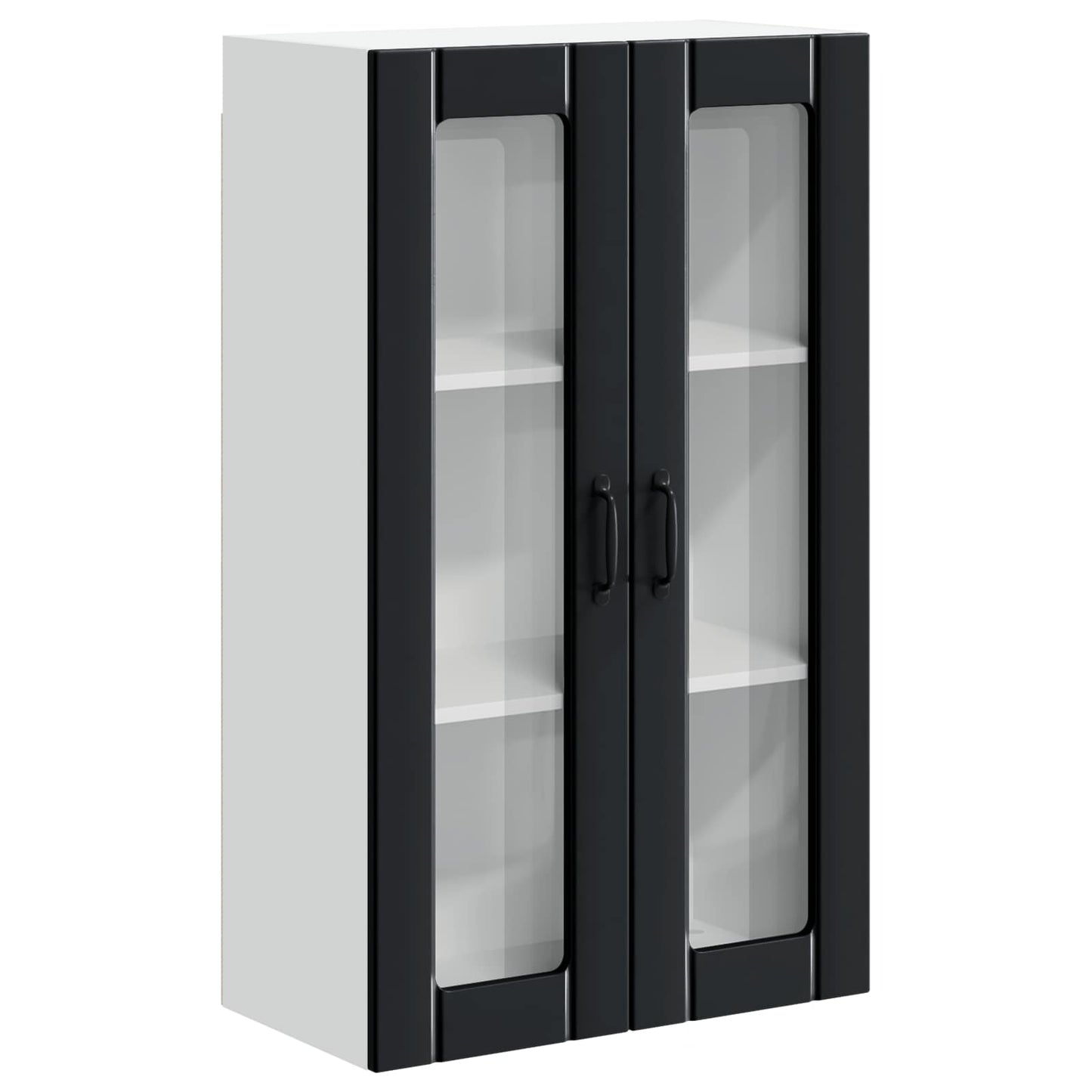 Fali üveges szekrény LUCCA Fekete 60 x 31 x 100 cm Szerelt Fa