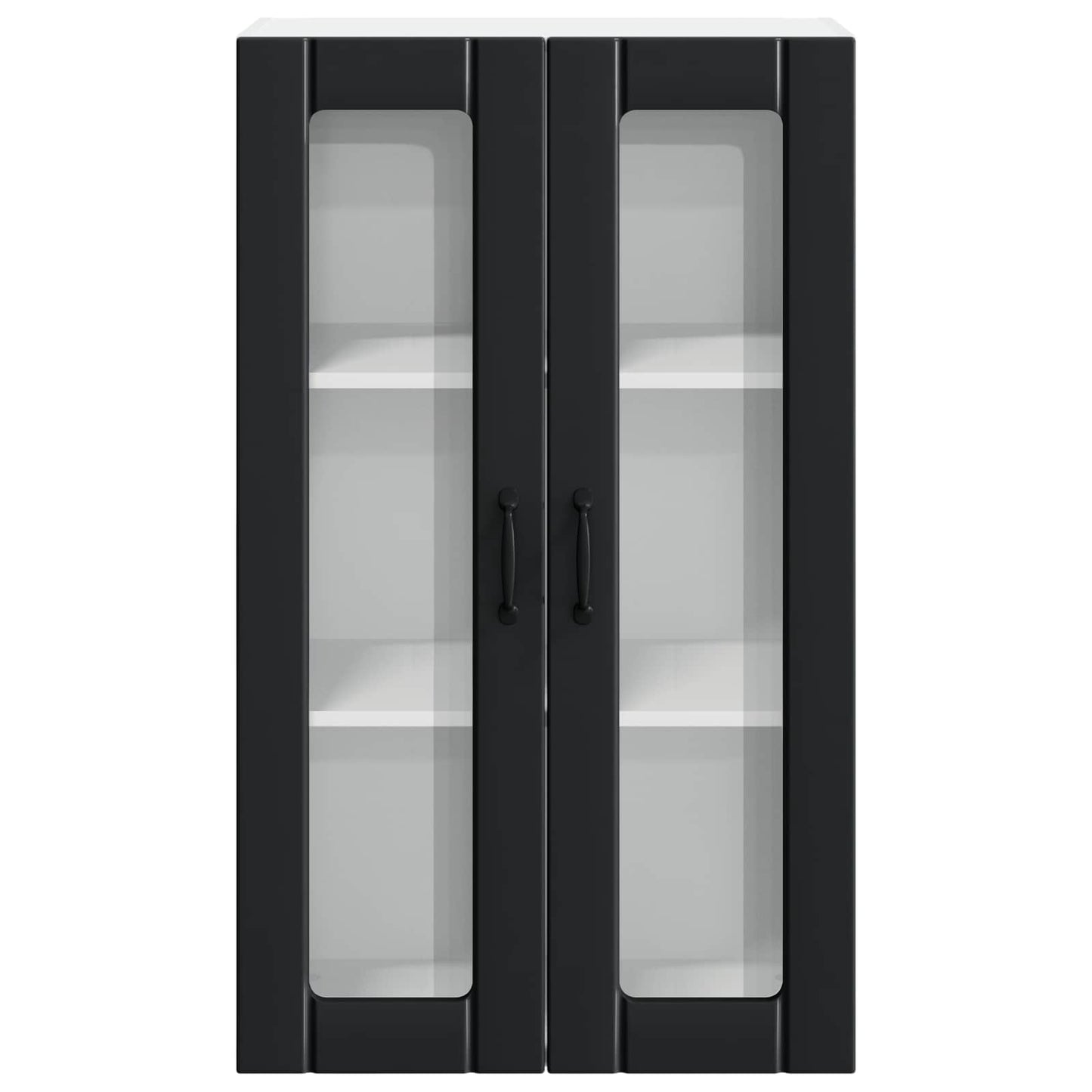 Fali üveges szekrény LUCCA Fekete 60 x 31 x 100 cm Szerelt Fa