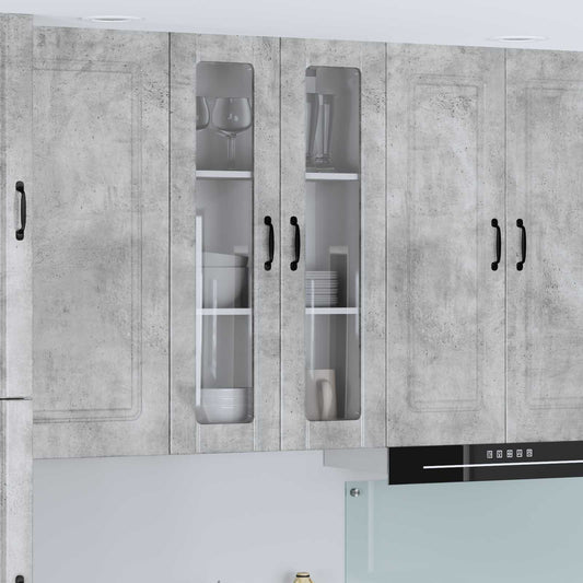 Fali üveges szekrény LUCCA Betonszürke 60 x 31 x 100 cm
