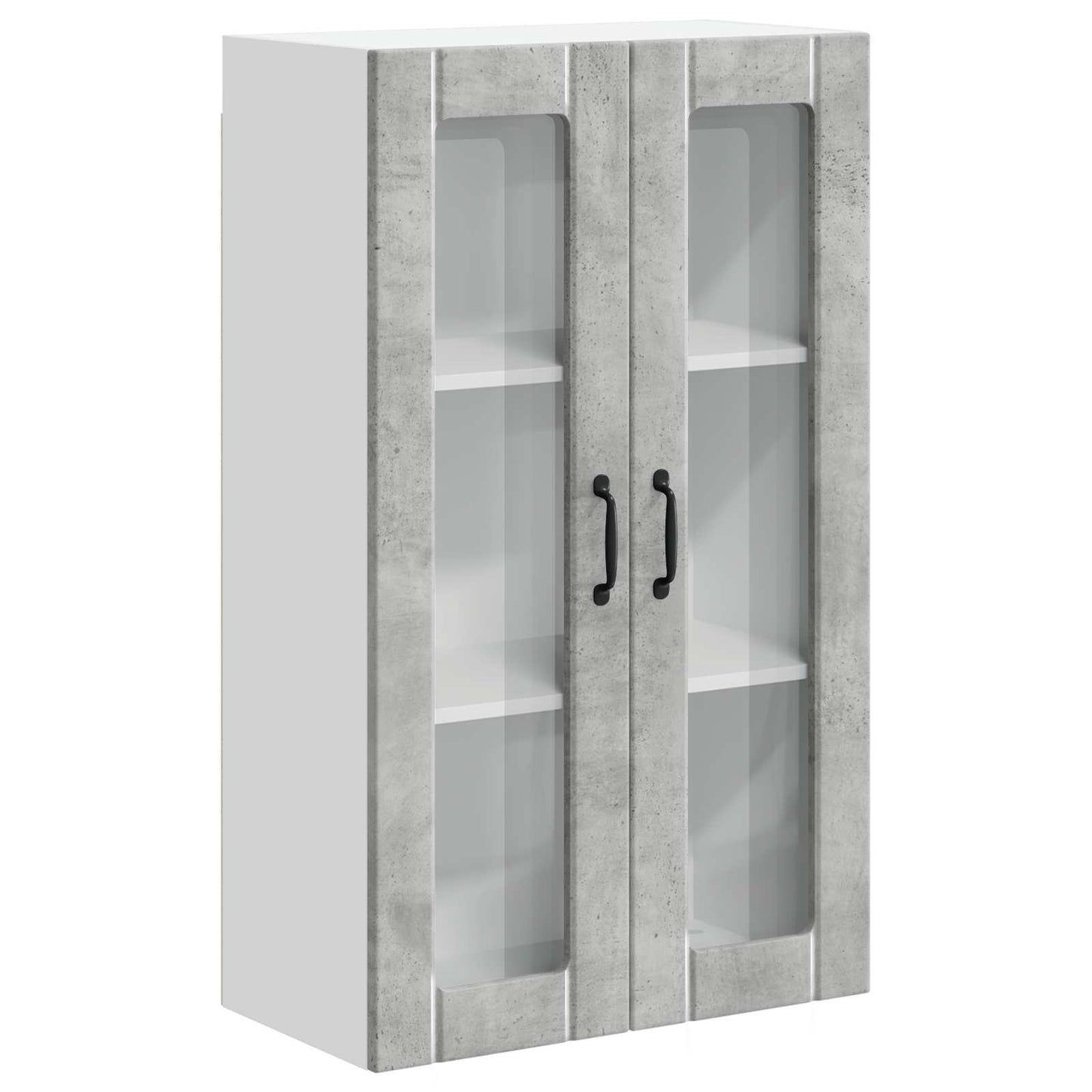 Fali üveges szekrény LUCCA Betonszürke 60 x 31 x 100 cm