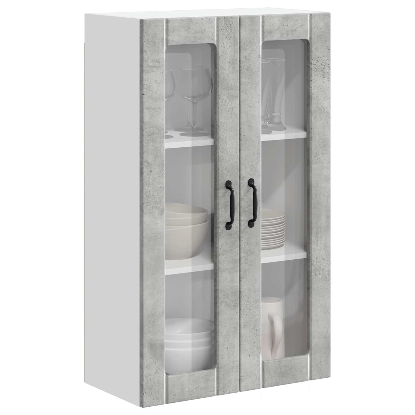 Fali üveges szekrény LUCCA Betonszürke 60 x 31 x 100 cm
