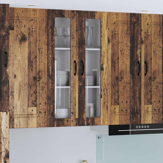 Fali üveges szekrény LUCCA Antik Fa 60 x 31 x 100 cm Szerelt Fa