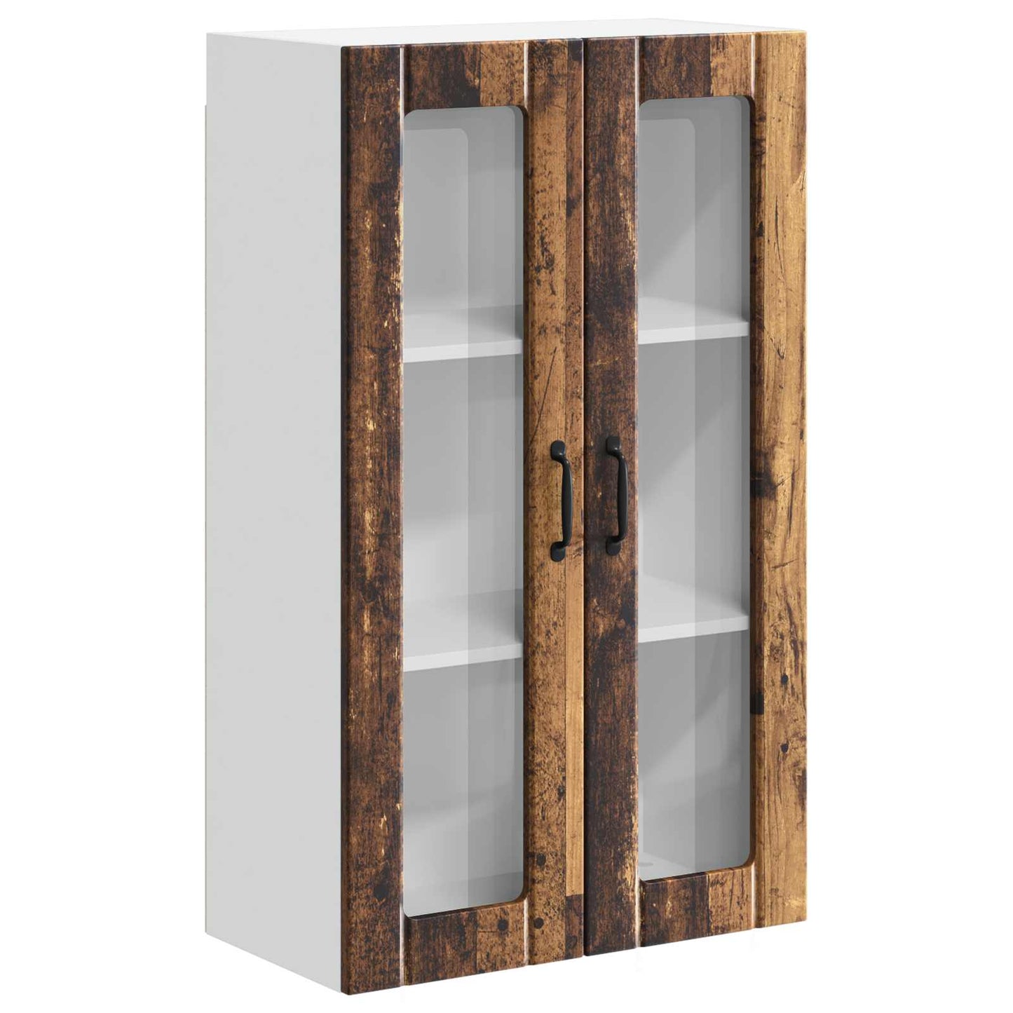 Fali üveges szekrény LUCCA Antik Fa 60 x 31 x 100 cm Szerelt Fa