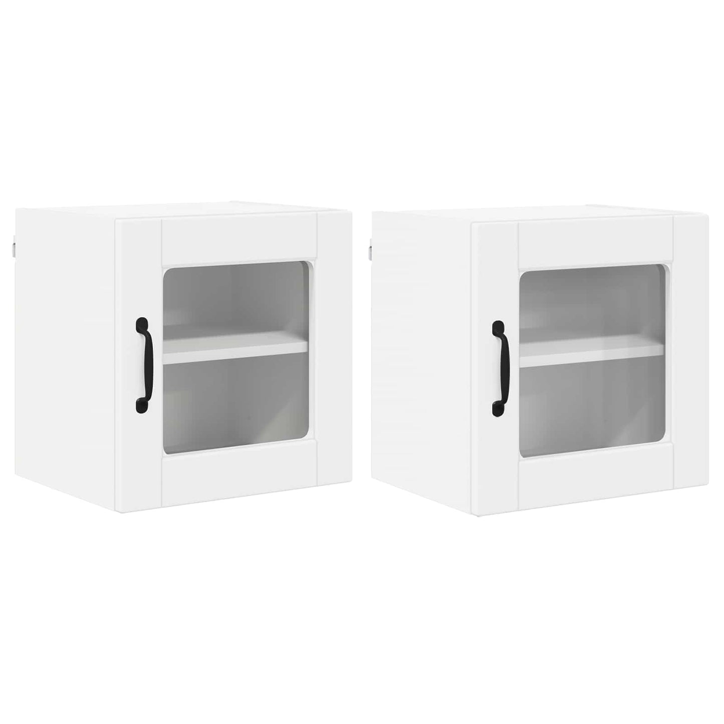 Fali üveges szekrény PORTO 2 pcs Fehér Szerelt Fa