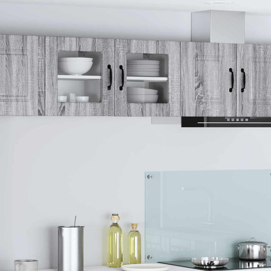 Fali üveg szekrény PORTO 2 pcs Szürke Sonoma 40 x 31 x 40 cm