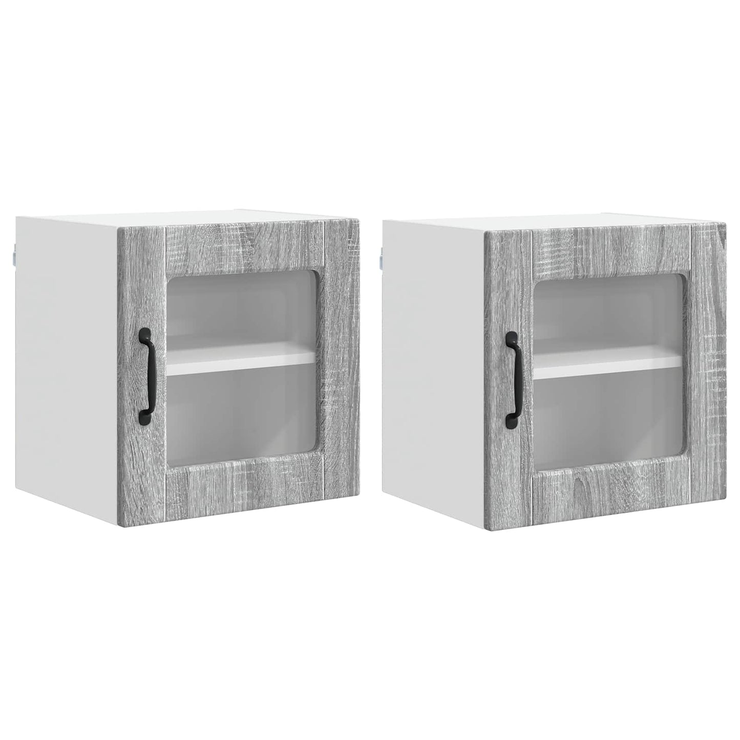 Fali üveg szekrény PORTO 2 pcs Szürke Sonoma 40 x 31 x 40 cm