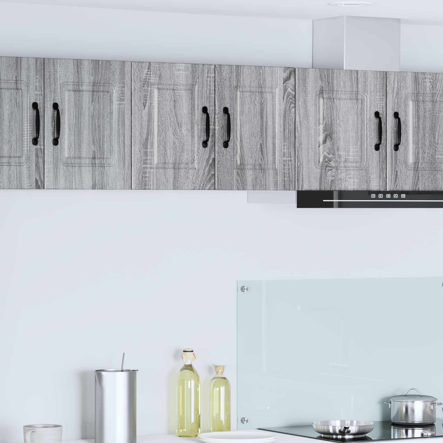 Fali Szekrény PORTO 2 pcs Szürke Sonoma Szerelt Fa