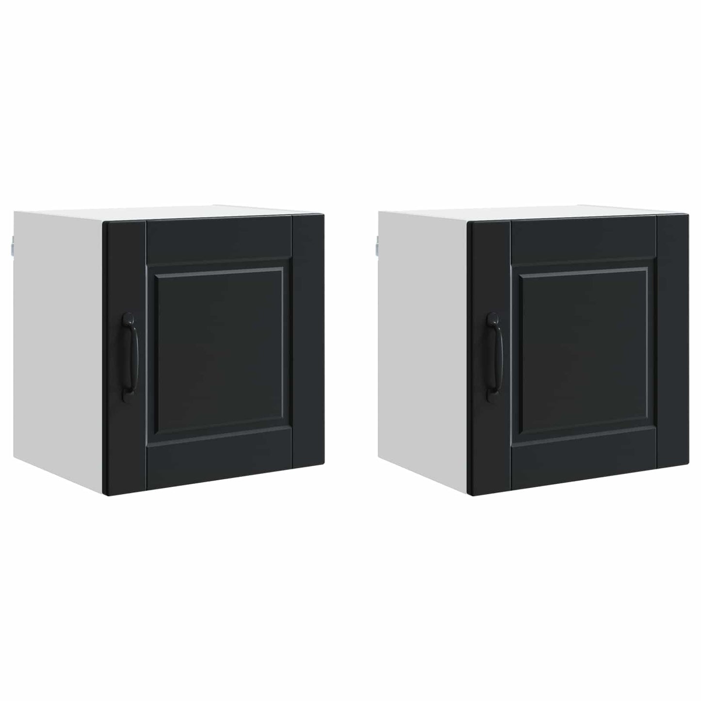 Fali Szekrény PORTO 2 pcs Fekete 40 x 31 x 40 cm Faanyag