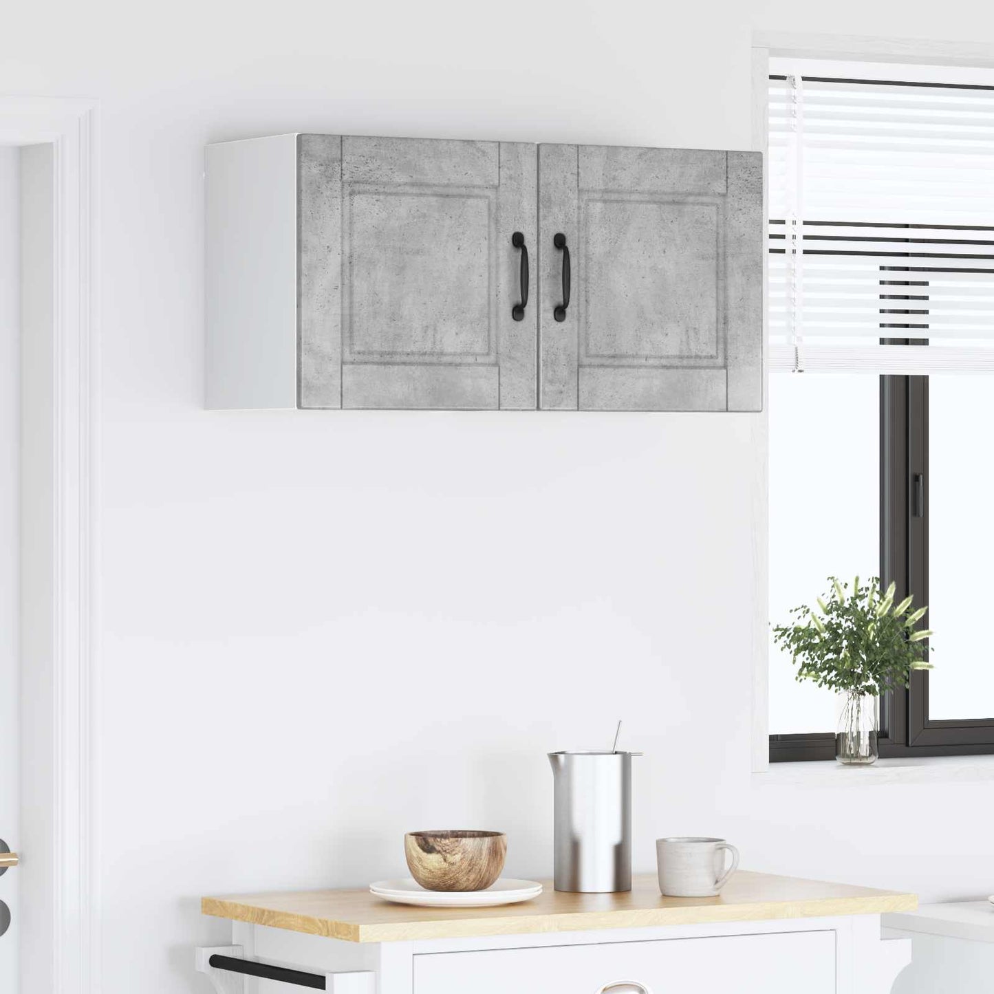 Fali Szekrény PORTO 2 pcs Beton Szürke Szerelt Fa