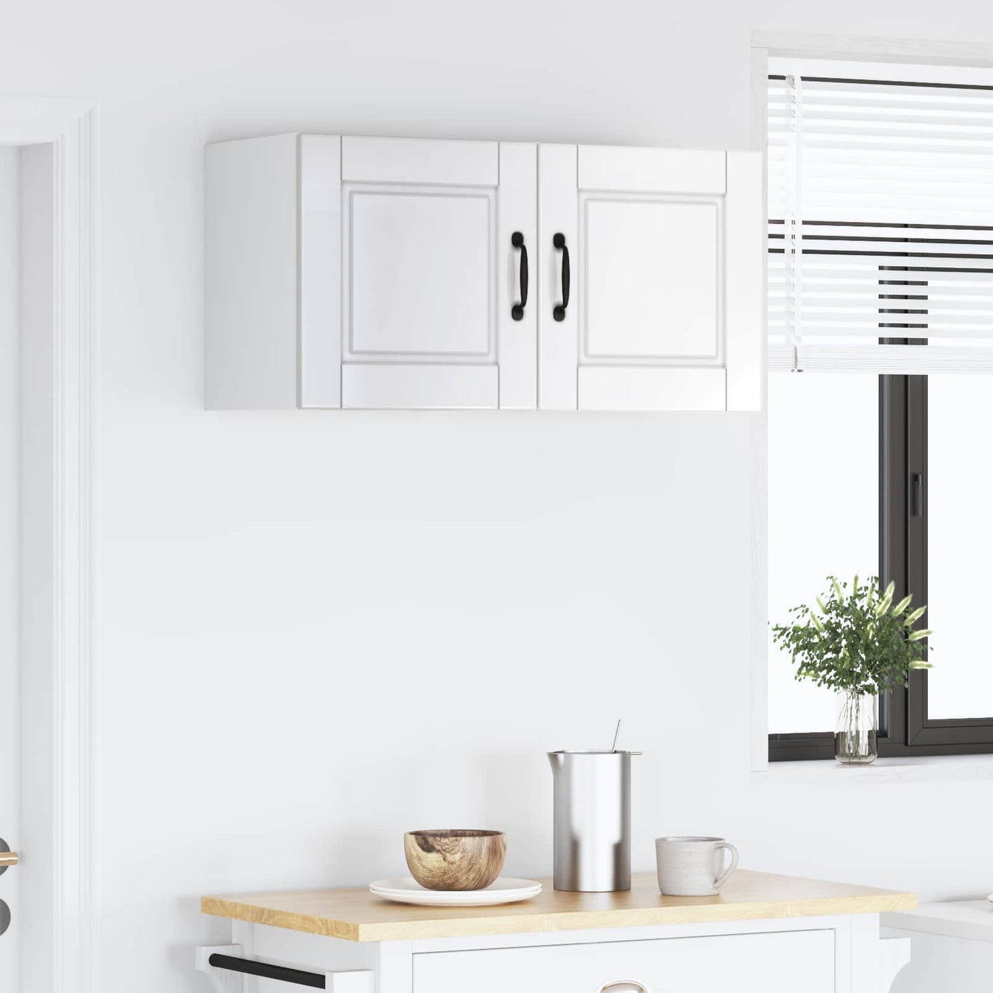 Fali Szekrény PORTO 2 pcs Magas Fényű Fehér 40 x 31 x 40 cm