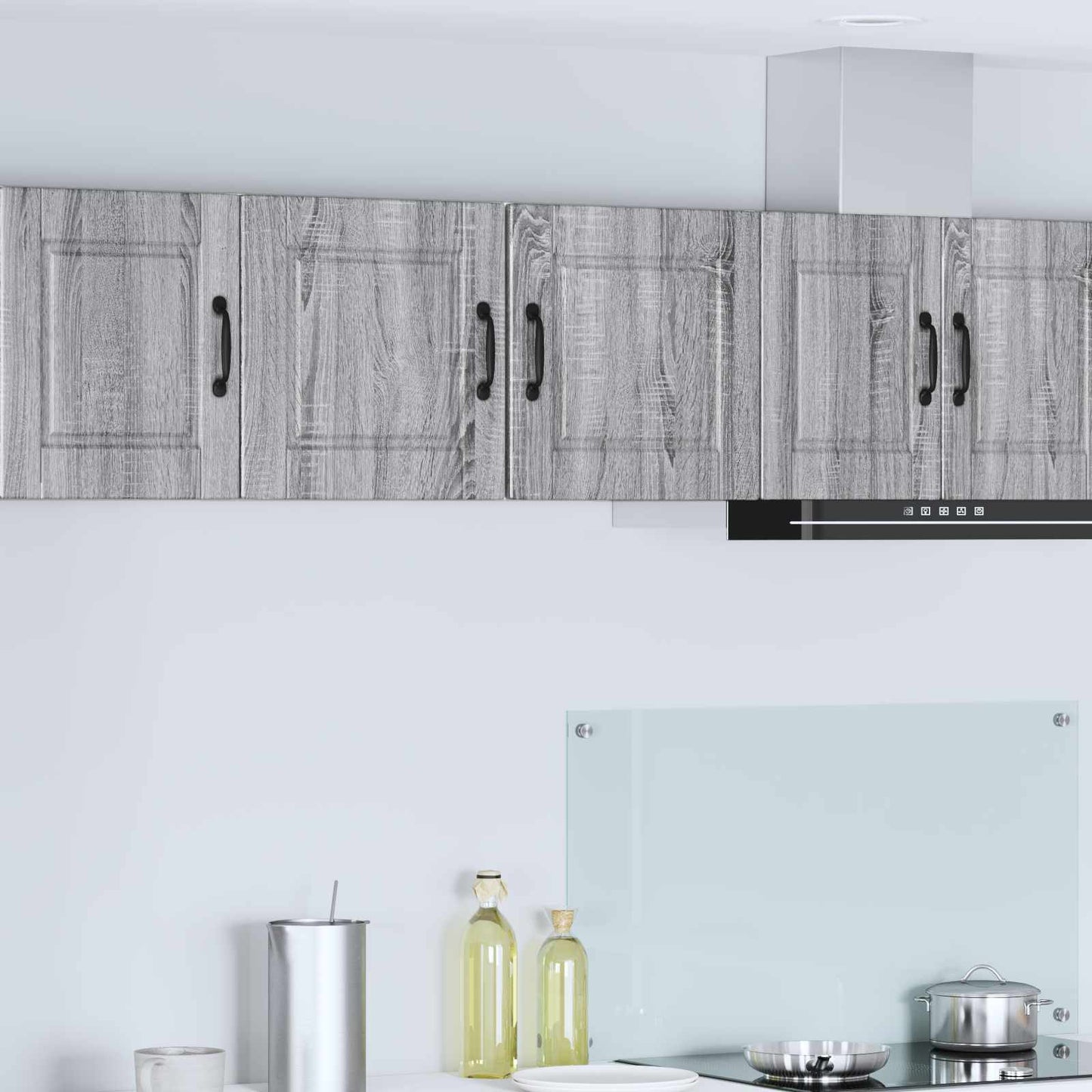 Fali Szekrény PORTO 2 pcs Szürke Sonoma Szerelt Fa
