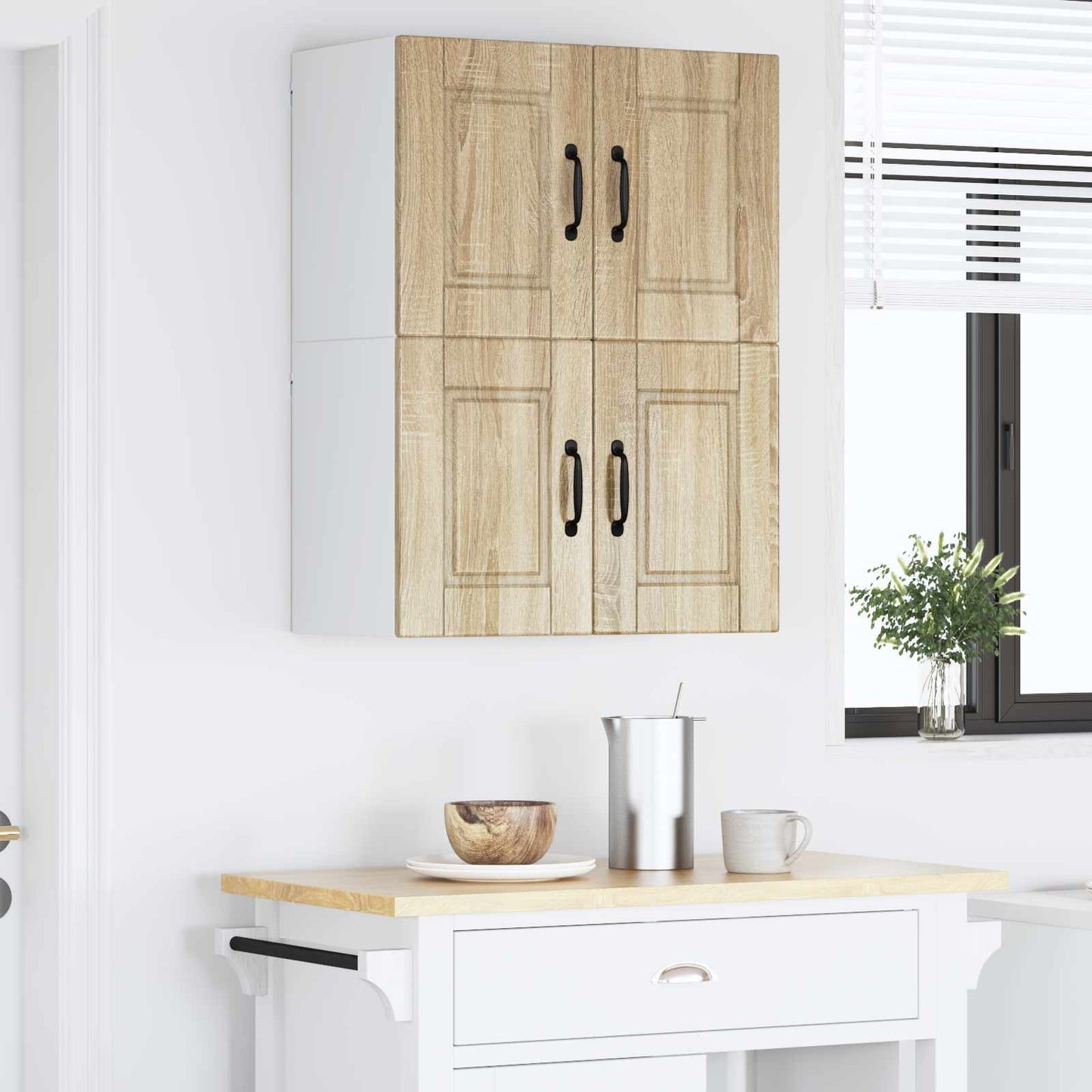 Fali Szekrény PORTO 2 pcs Sonoma tölgy Szerelt Fa